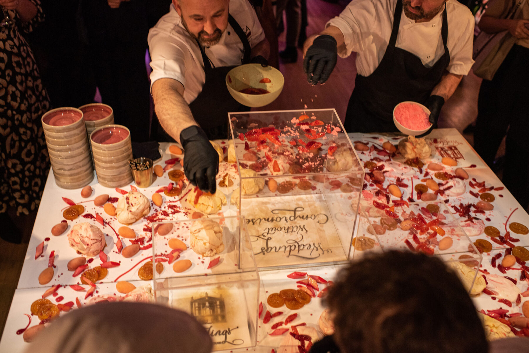 Serving wedding food creatively at RSA House, London wedding venue