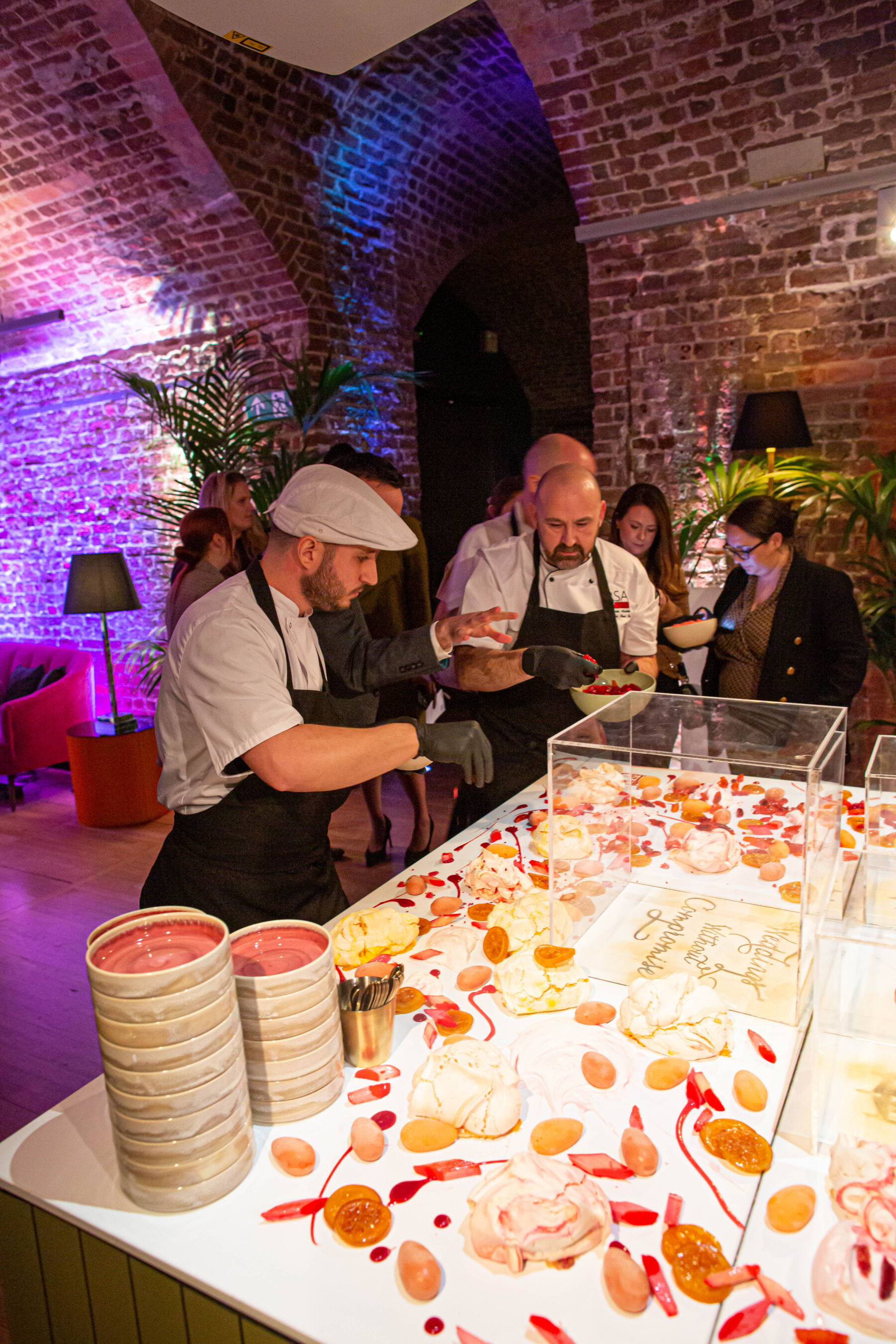 Food being served creatively at RSA House London wedding venue