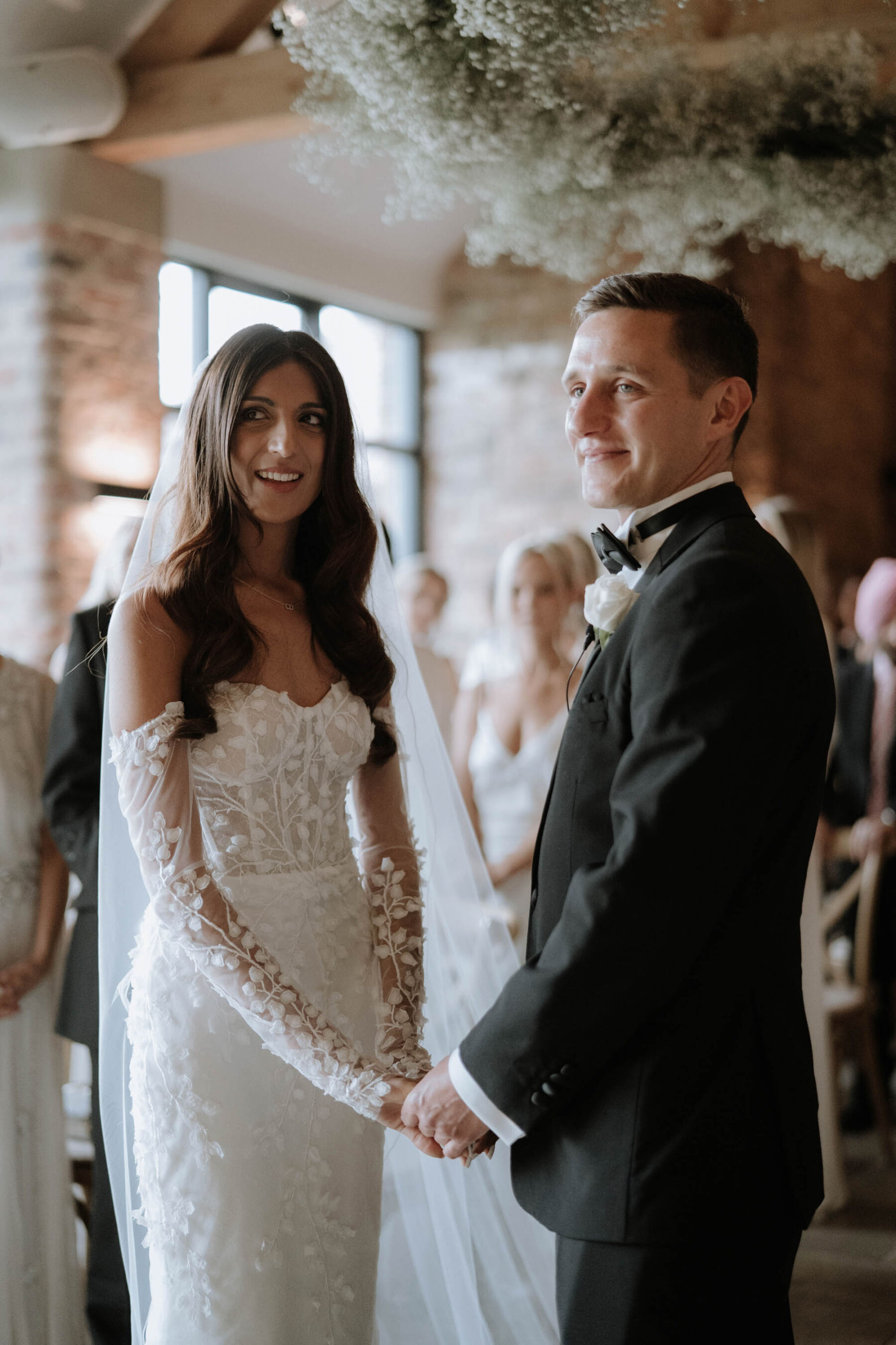 Black tie wedding ceremony.