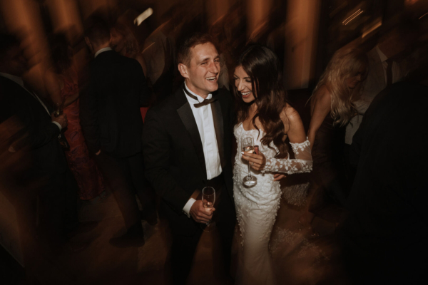 A Black Tie Wedding at Thirsk Lodge Barns for Serena in Madi Lane Bridal