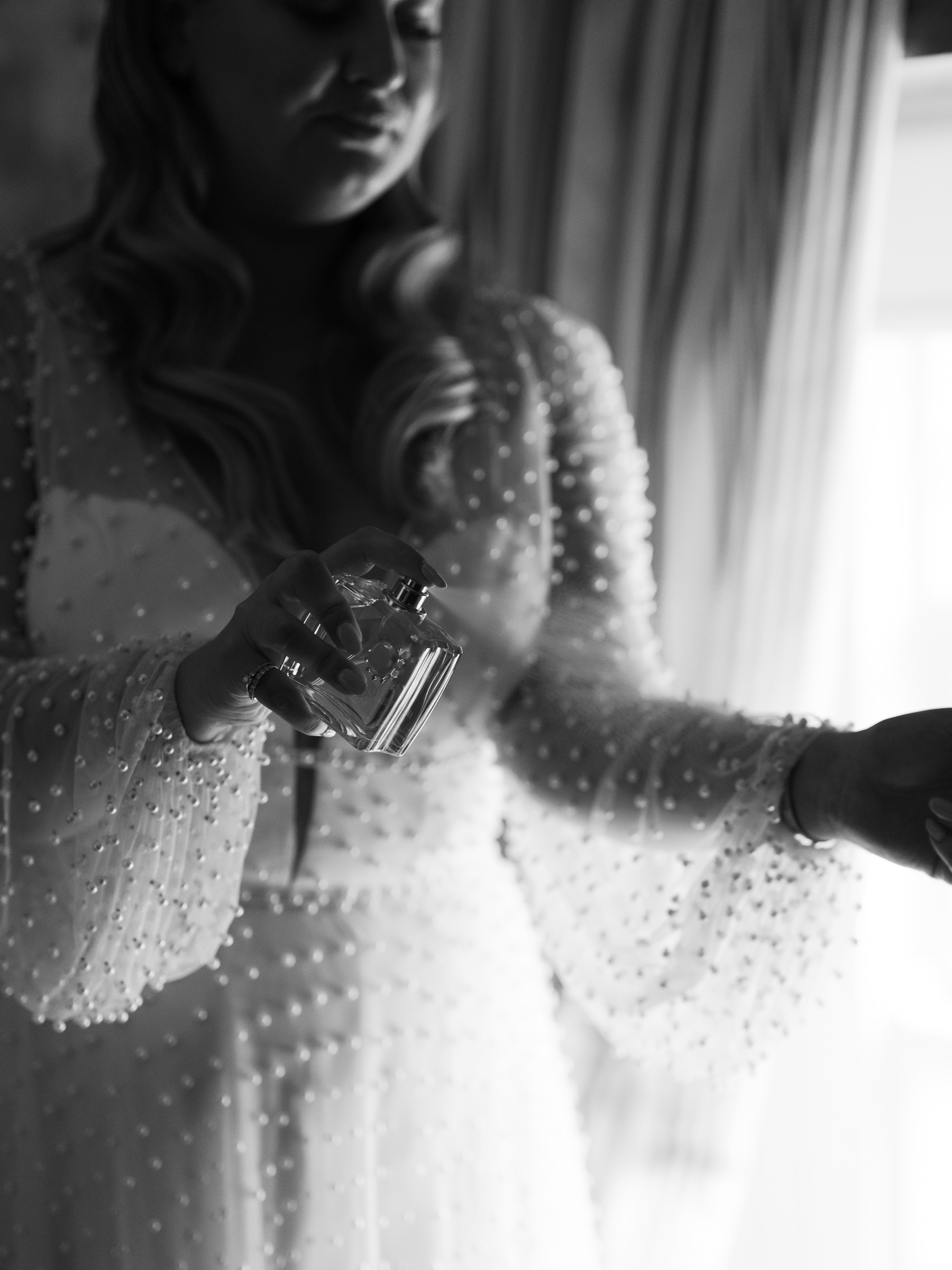 A Bridal Gown Covered in Pearls for a Nature Inspired Wedding at Gileston Manor in Wales 1 Willowby Watters Pearl Wedding Dress 27