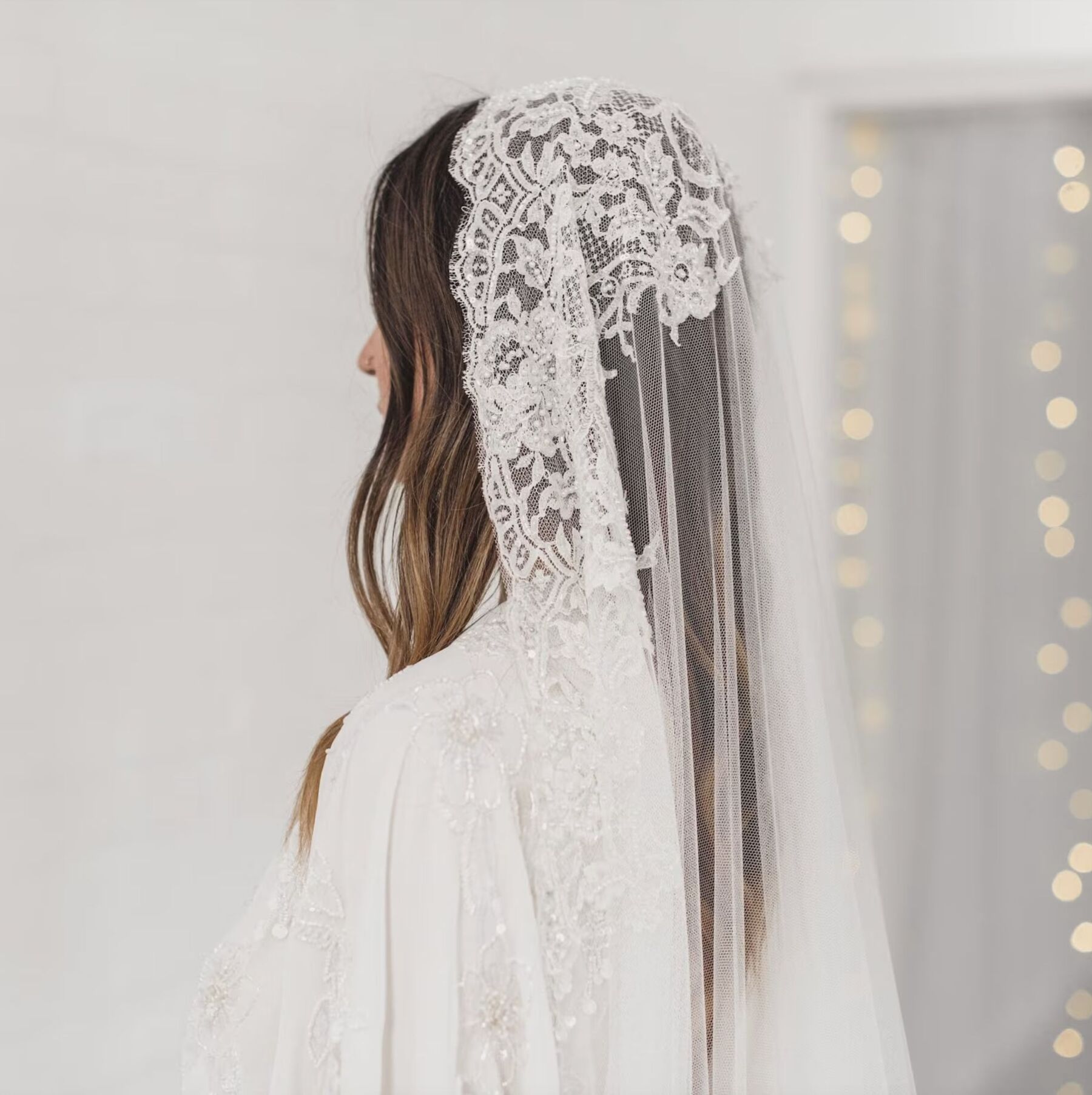 Blossom & Bluebird Mantilla Lace Veil