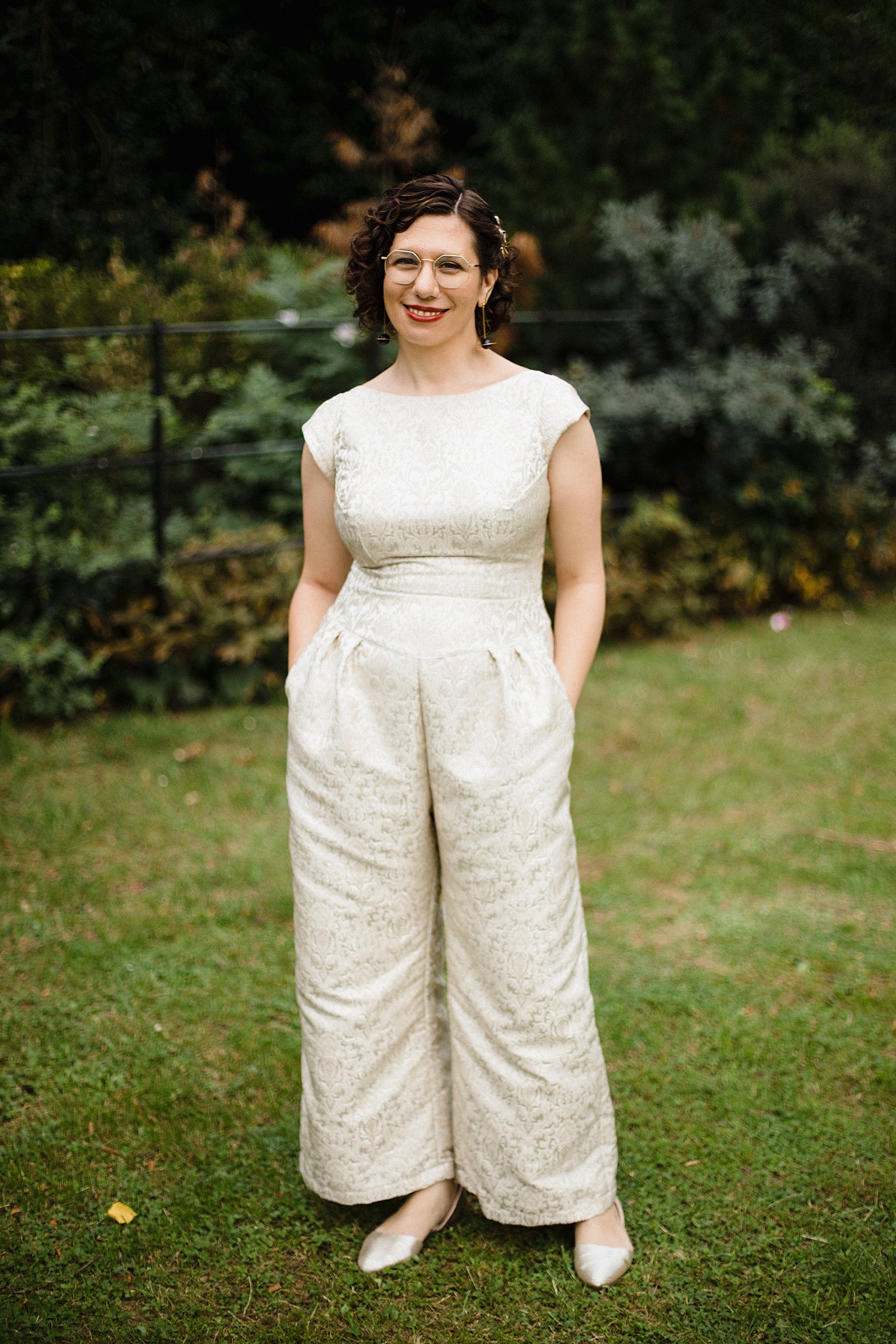 Wearing Glasses On Your Wedding Day 9 Bride in trousers Battersea Park Wedding 8