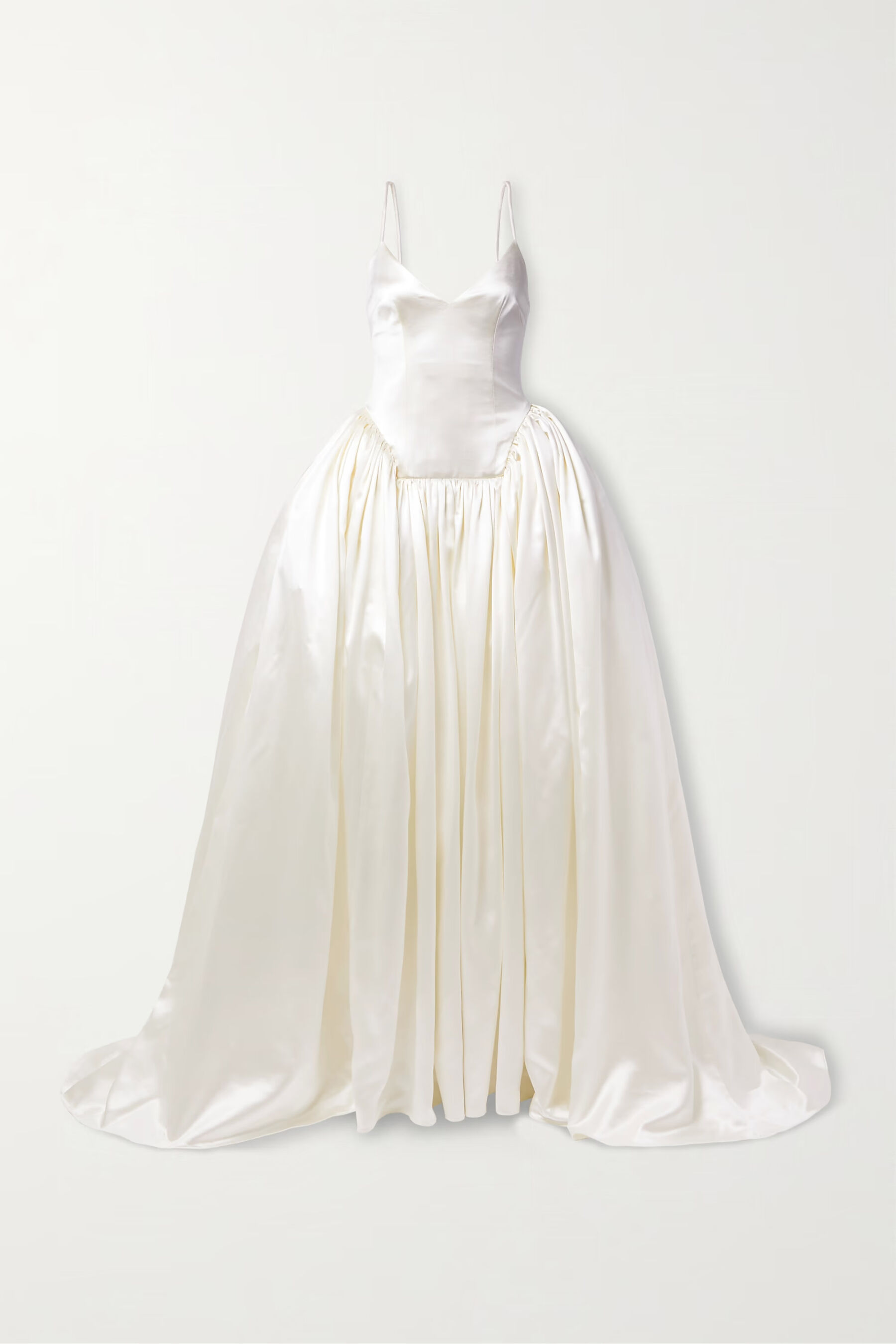 Danielle Frankel - Nina pleated wool and silk-blend satin gown