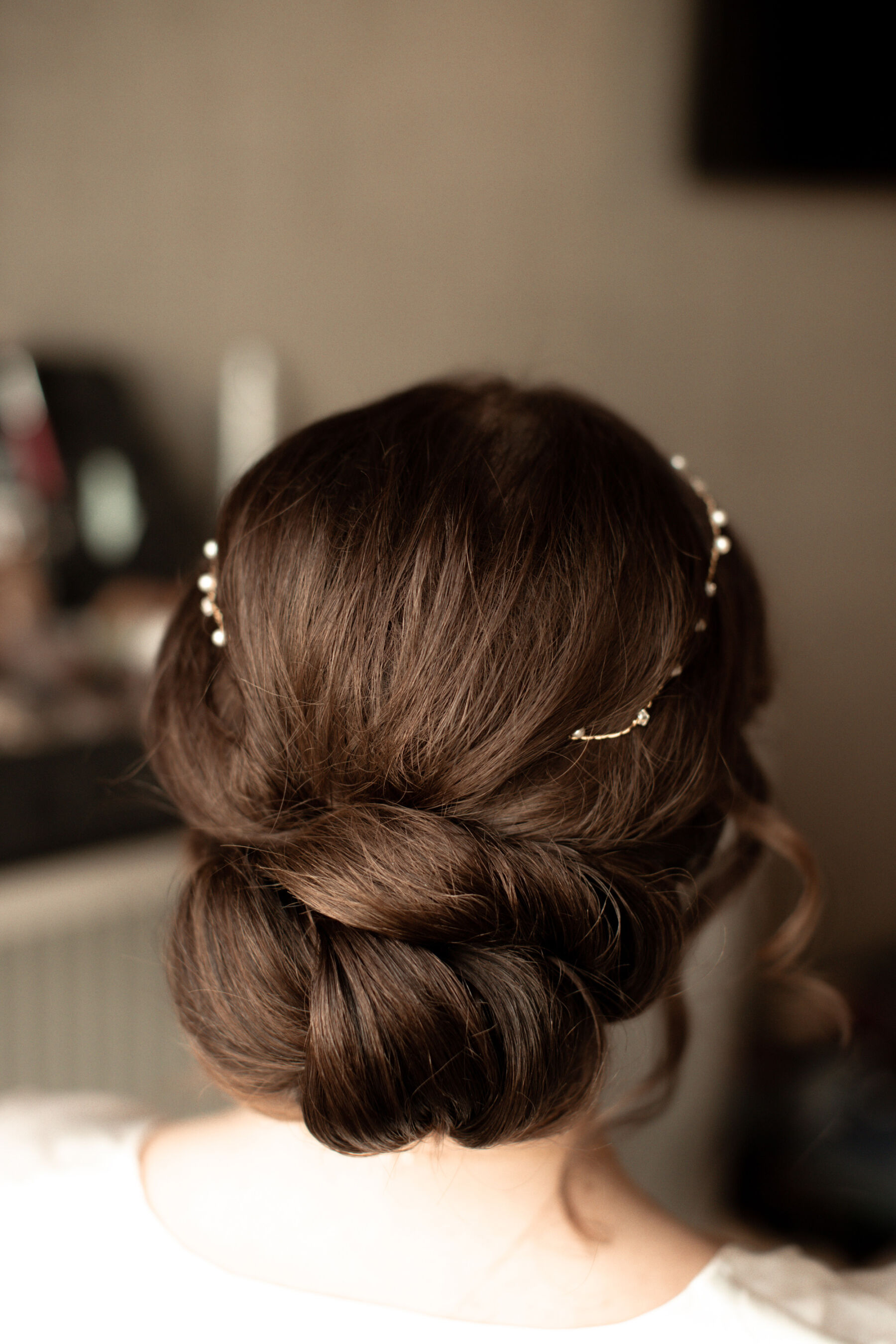 Elegant low bridal bun