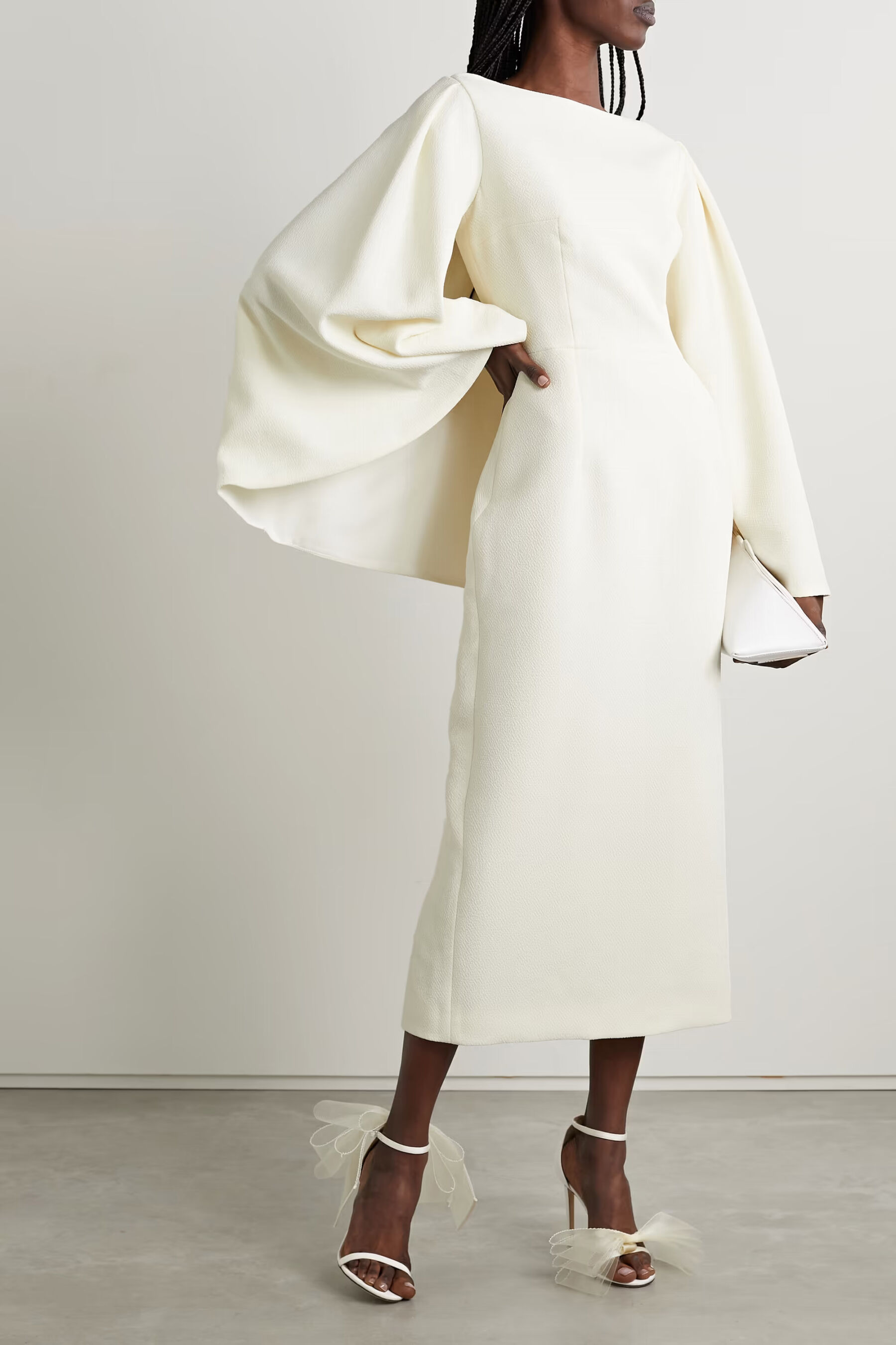 Emilia Wickstead Switzy cape-effect cloqué midi dress