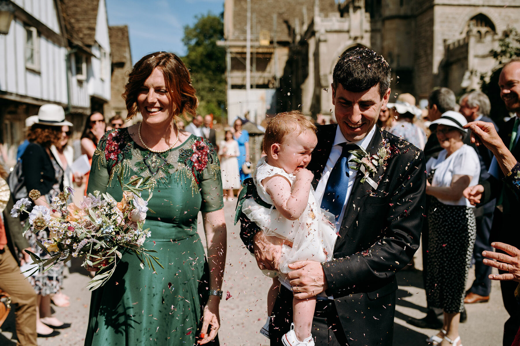 A Green Dress for a Charming Family Wiltshire Wedding at Home 24 Family wedding Wiltshire 64