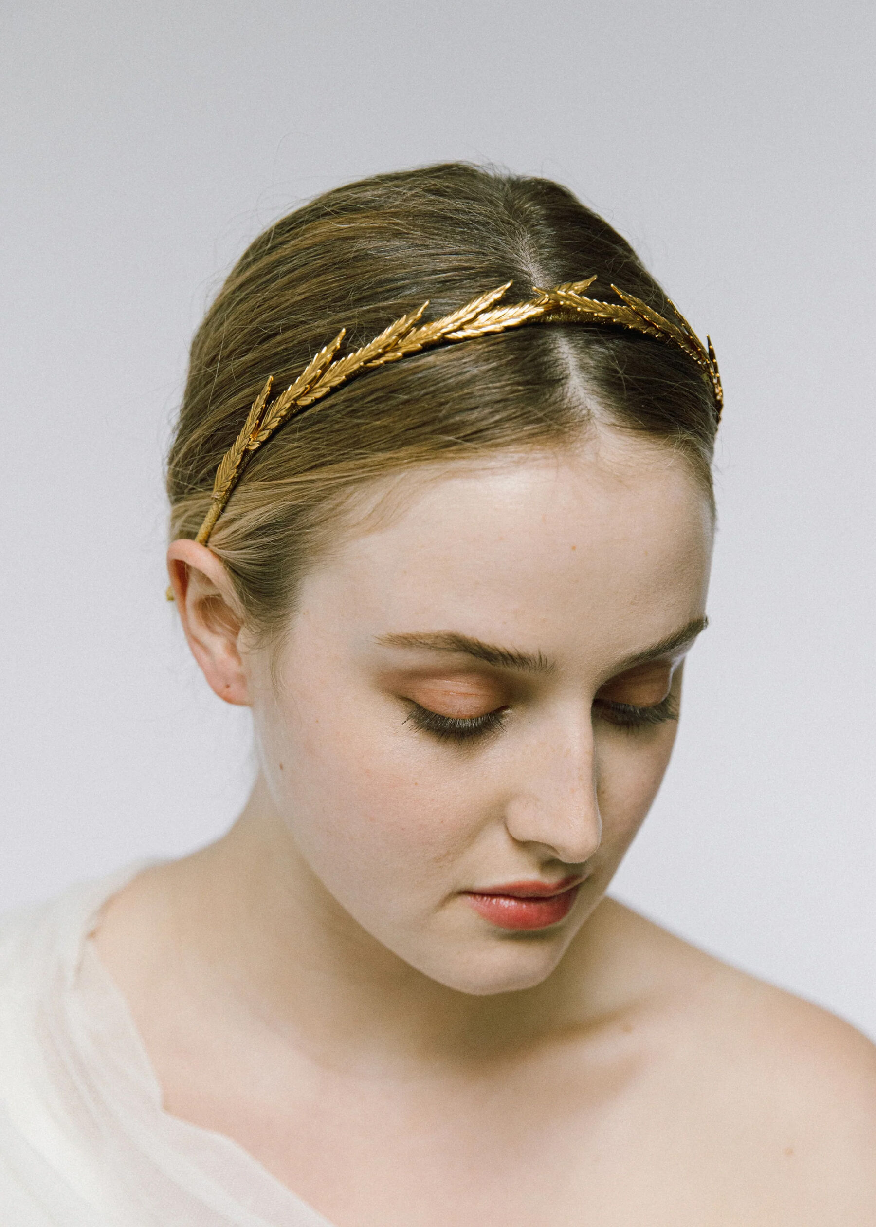 Jennifer Behr Eris Golden Leaf Grecian Headpiece