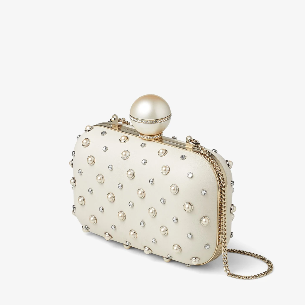 Jimmy Choo Cloud clutch Pearl Mix Clutch Bag with Ball Clasp