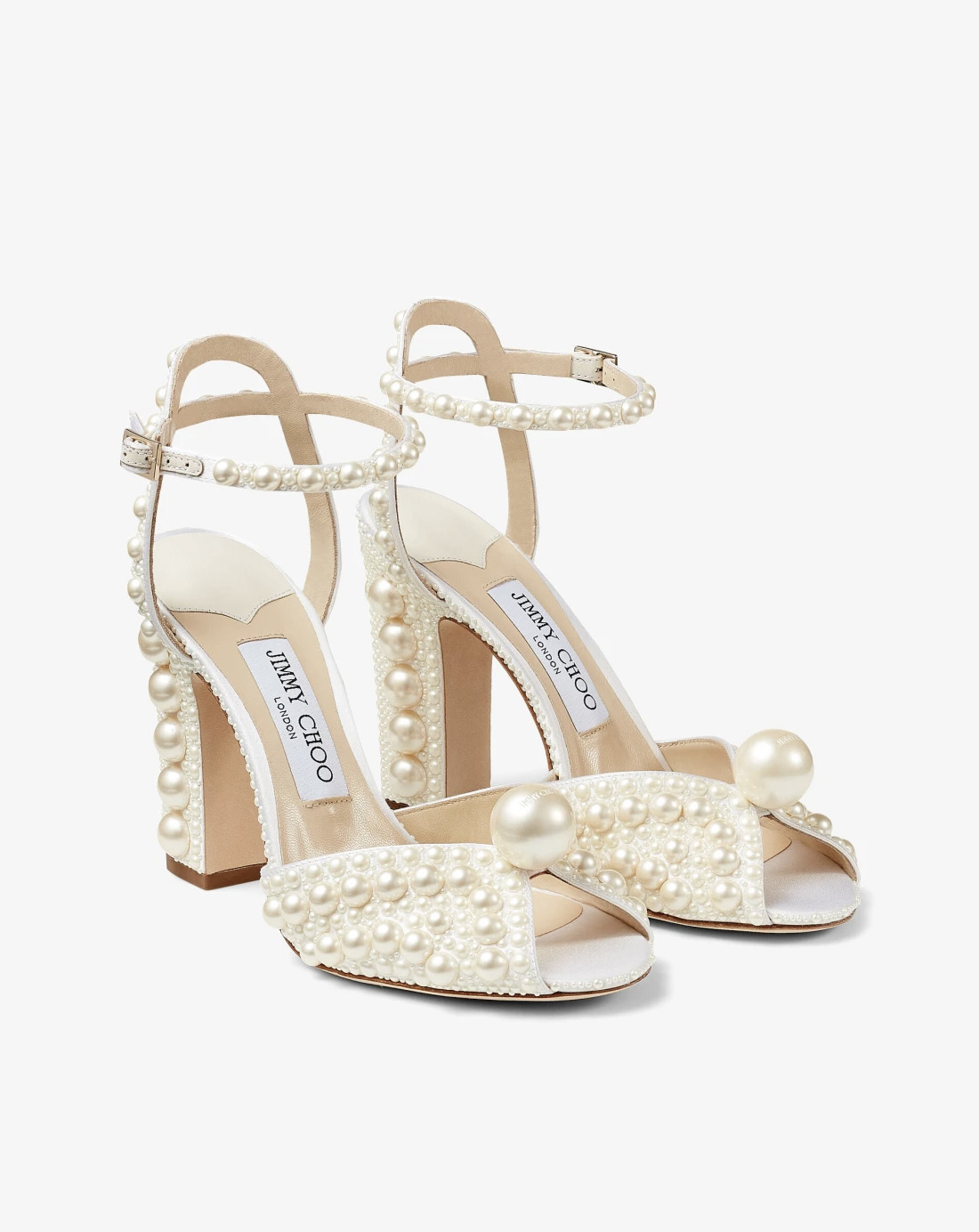 Jimmy Choo Sacaria 100 Pearl Block Heel Wedding Shoes