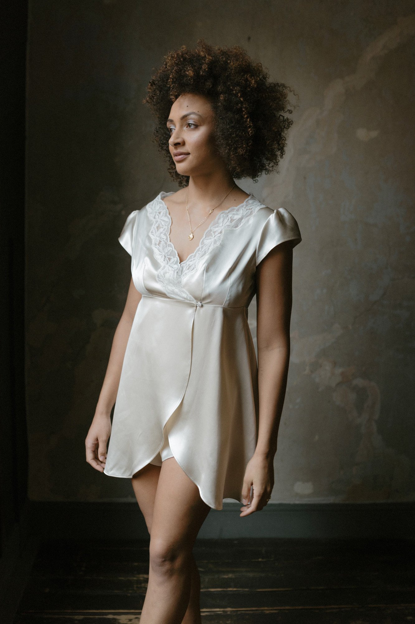 Kate Beaumont Babydoll Wrap Gown - Sustainable Bridal Lingerie
