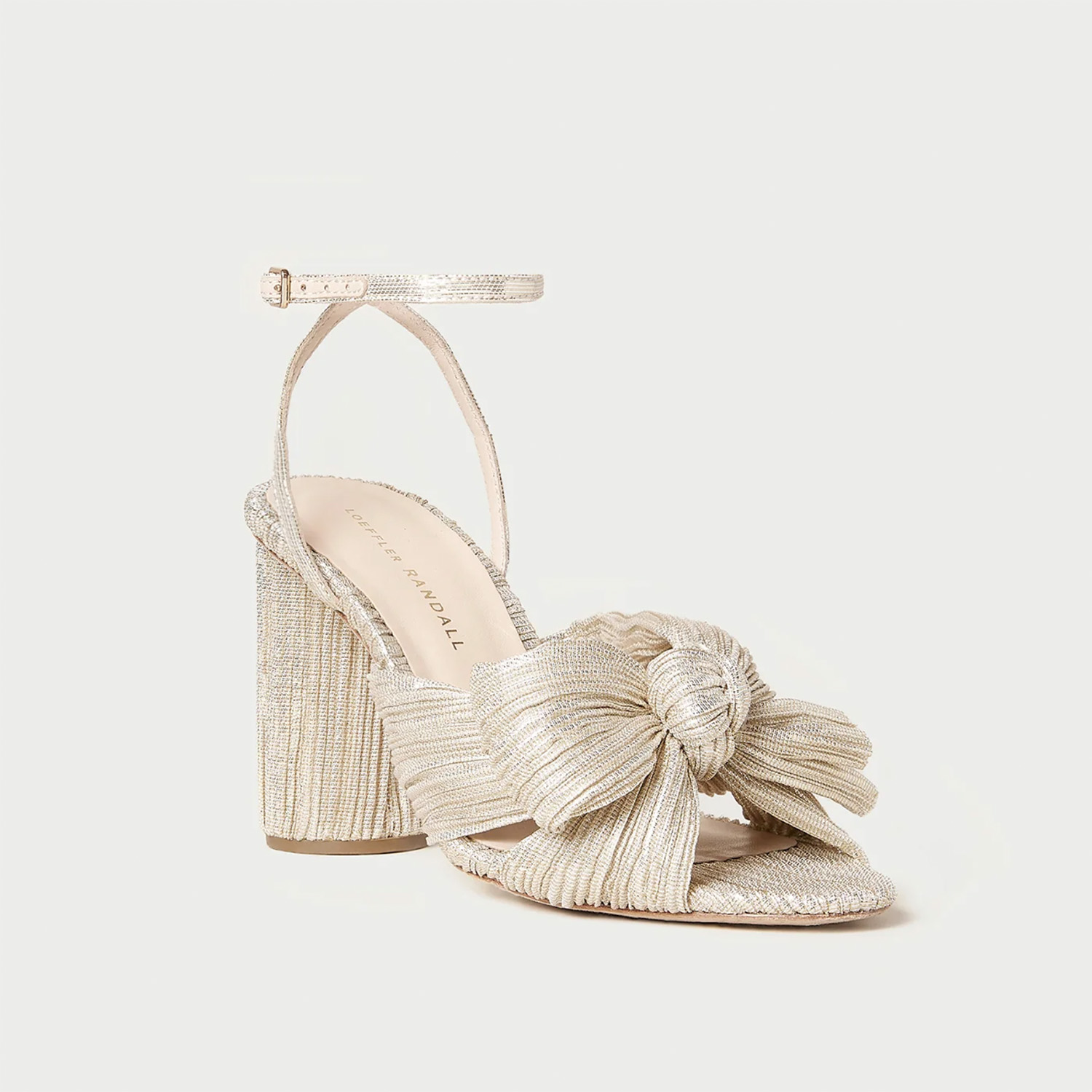 Loeffler Randall Camellia Platinum Pleated Bow Heel