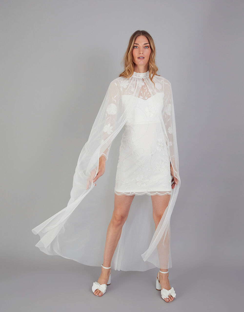 Monsoon Pearl Trim Wedding Cape