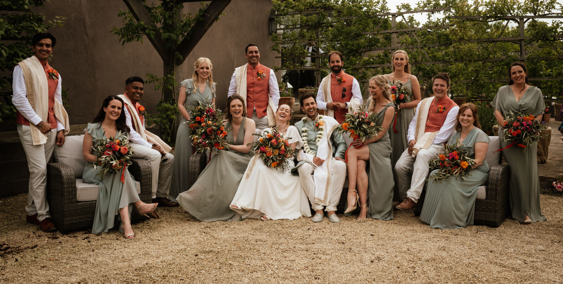 Heather in Belle & Bunty for her Multicultural Wedding in Dorset 27 Multicultural wedding party UK
