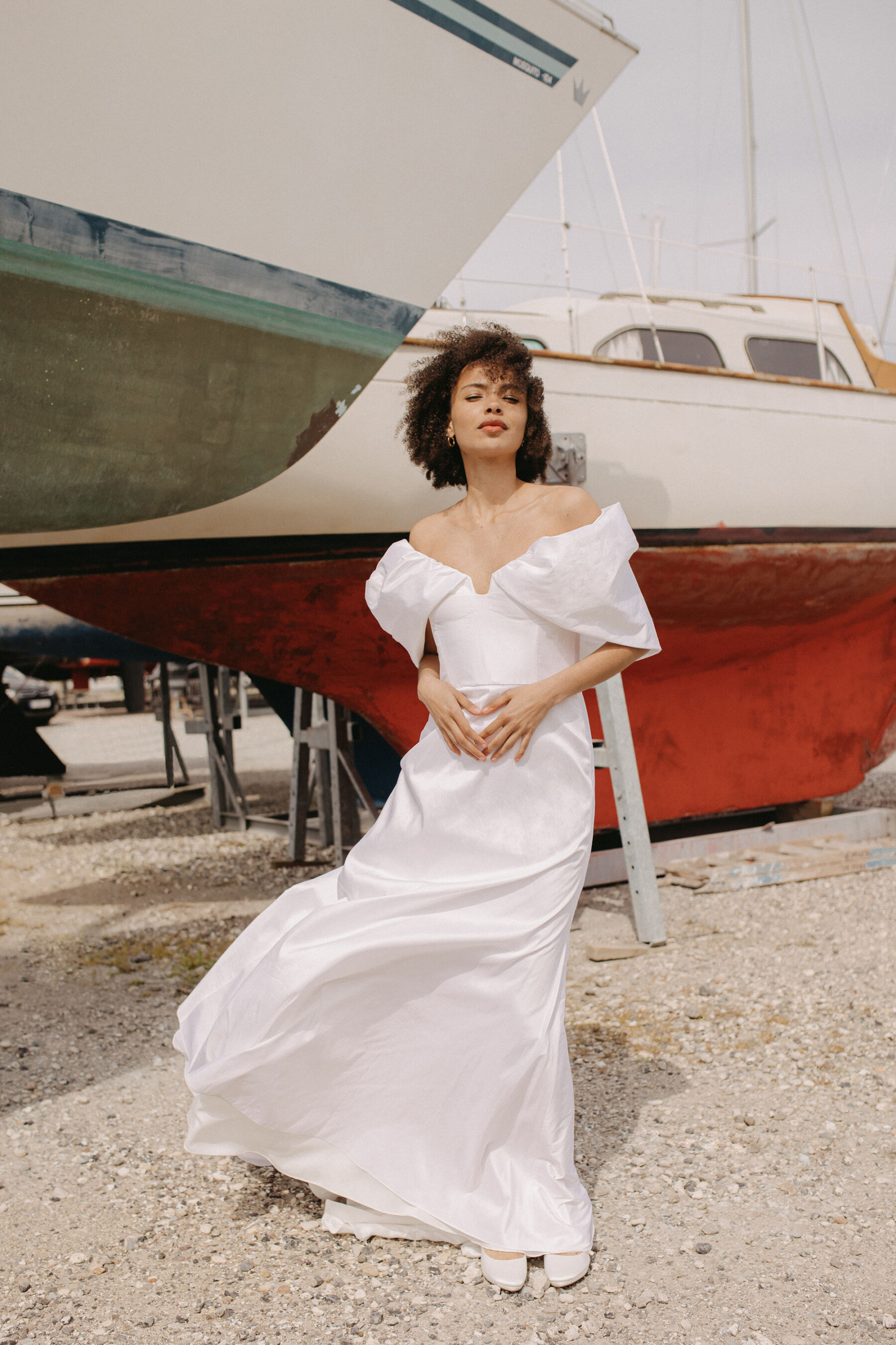 1 Andrea Hawkes Celeste Pura Collection Sustainable Minimalist Wedding Dresses