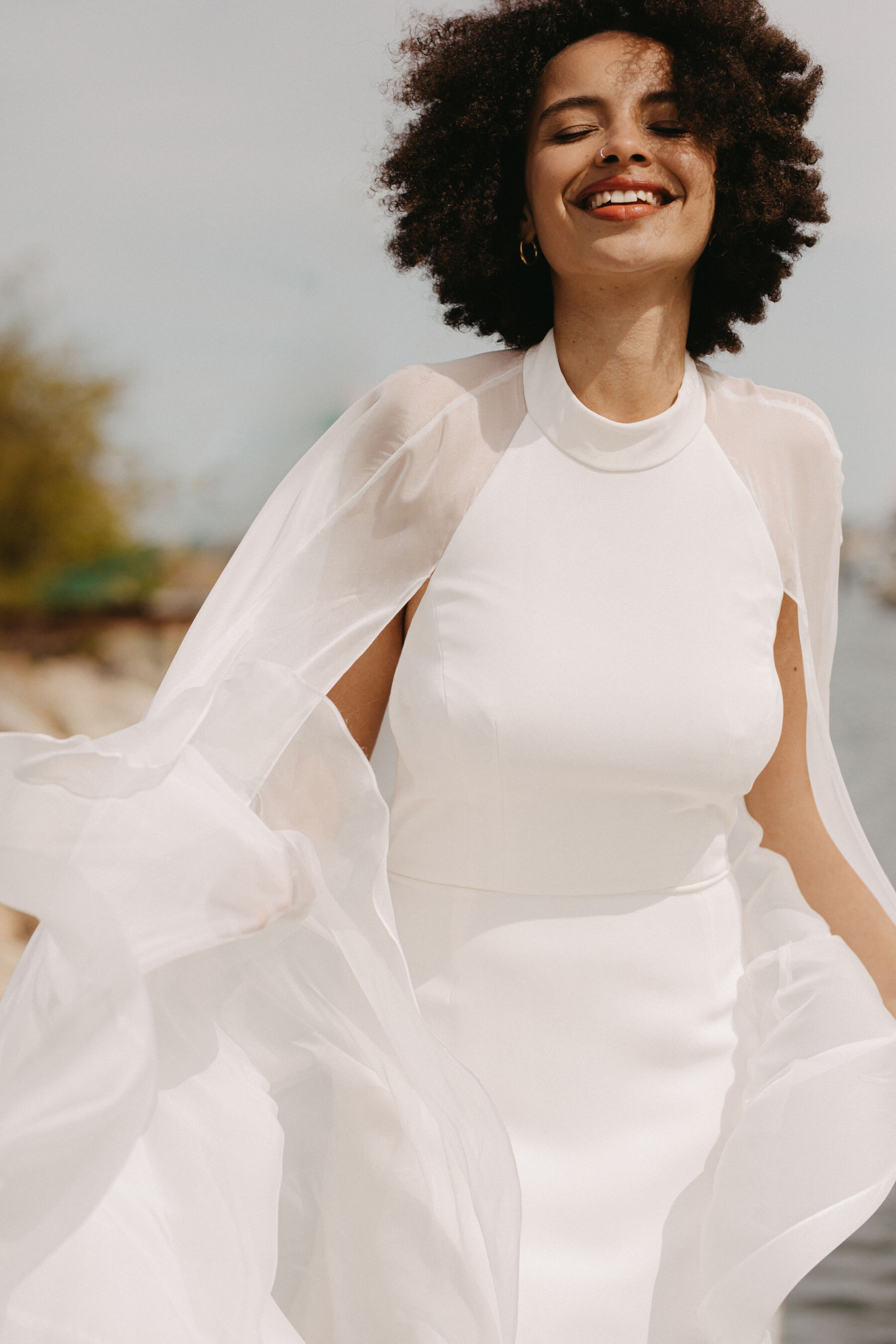 Introducing the PURA Collection of Sustainable Wedding Dresses by Andrea Hawkes, Made in London 16 3 Andrea Hawkes Carey Pura Collection Sustainable Minimalist Wedding Dresses