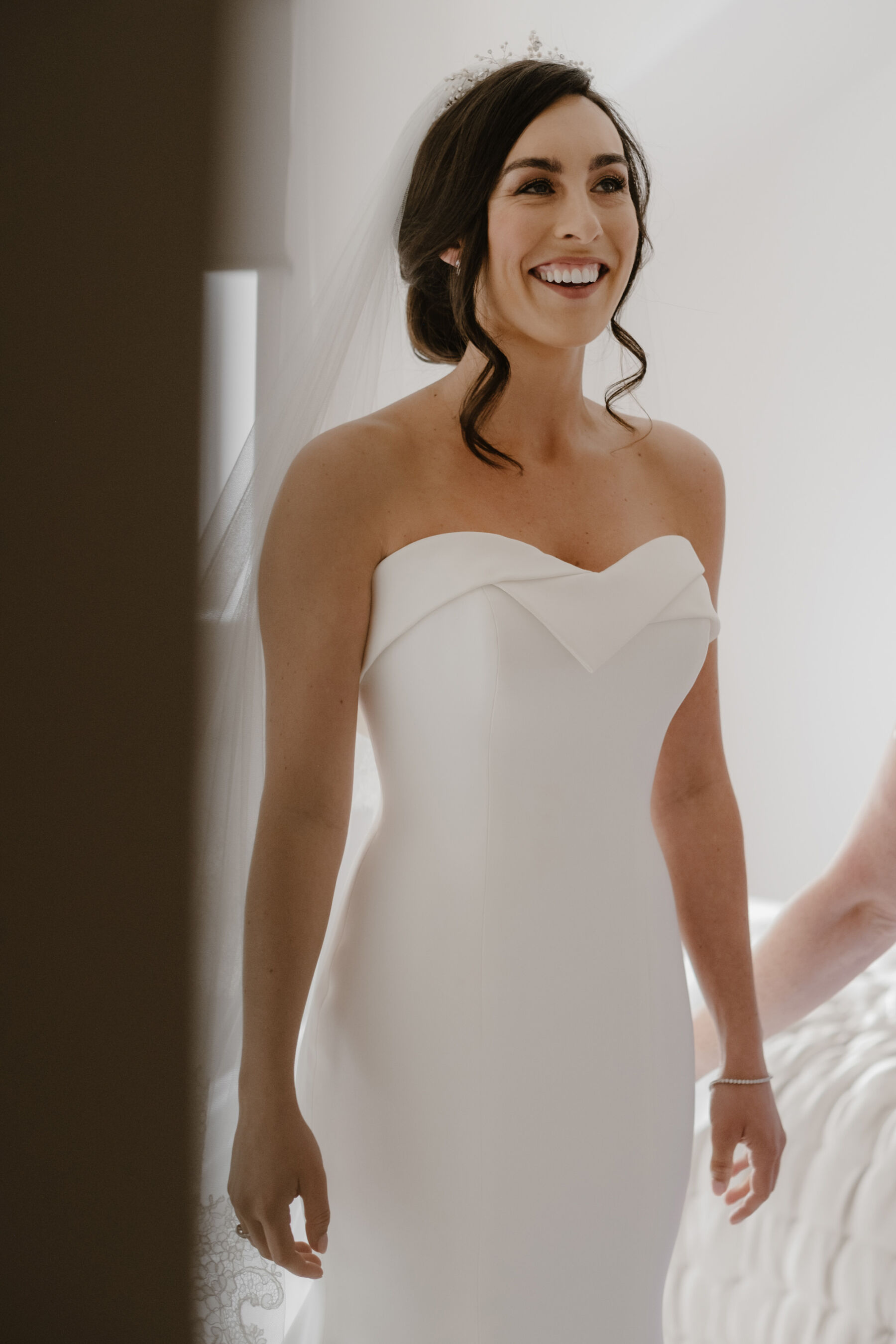 Phillipa Lepley modern, minimalist, sculptured wedding dress.