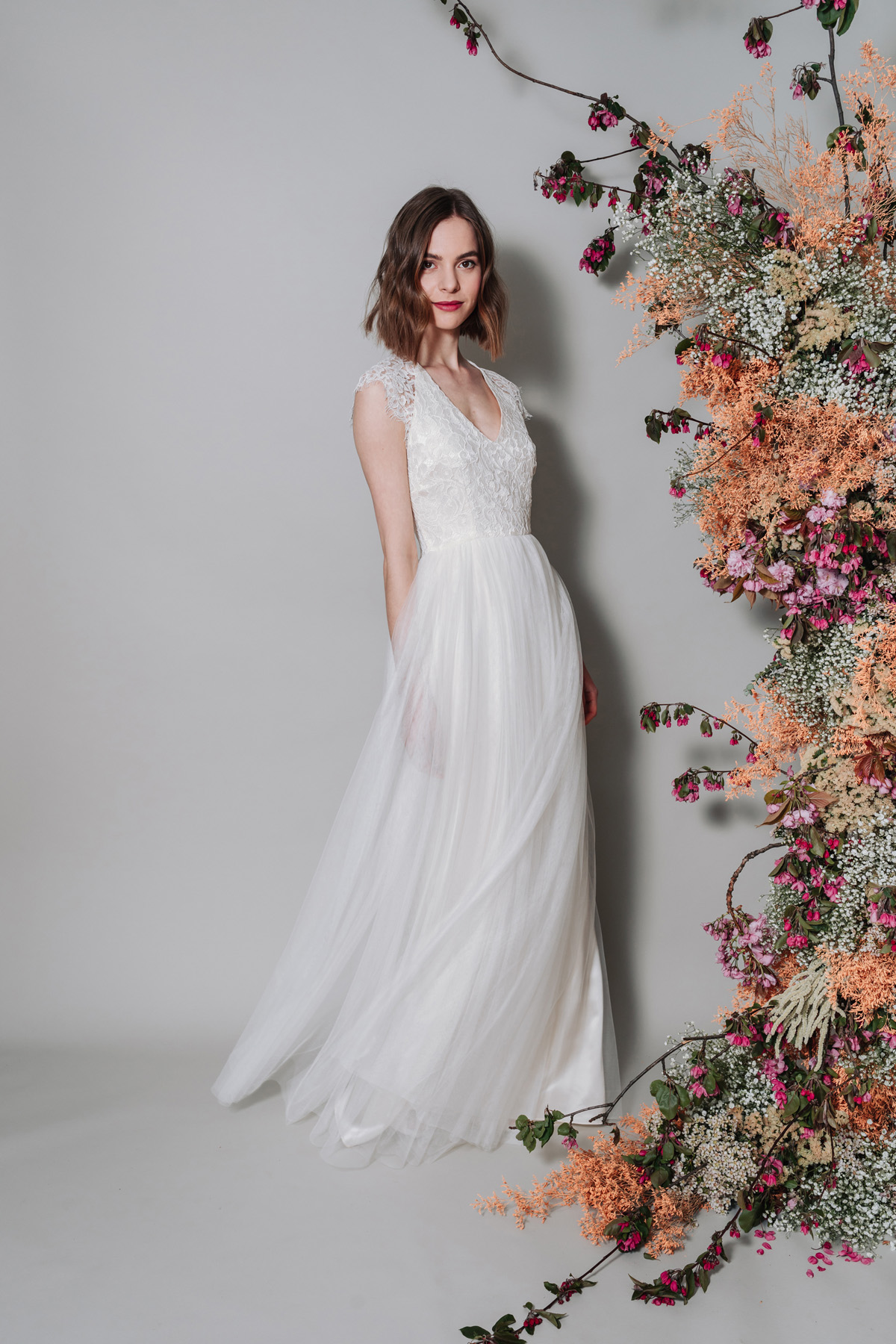 Kate Beaumont wedding dress. Elegant sustainable silk and lace.