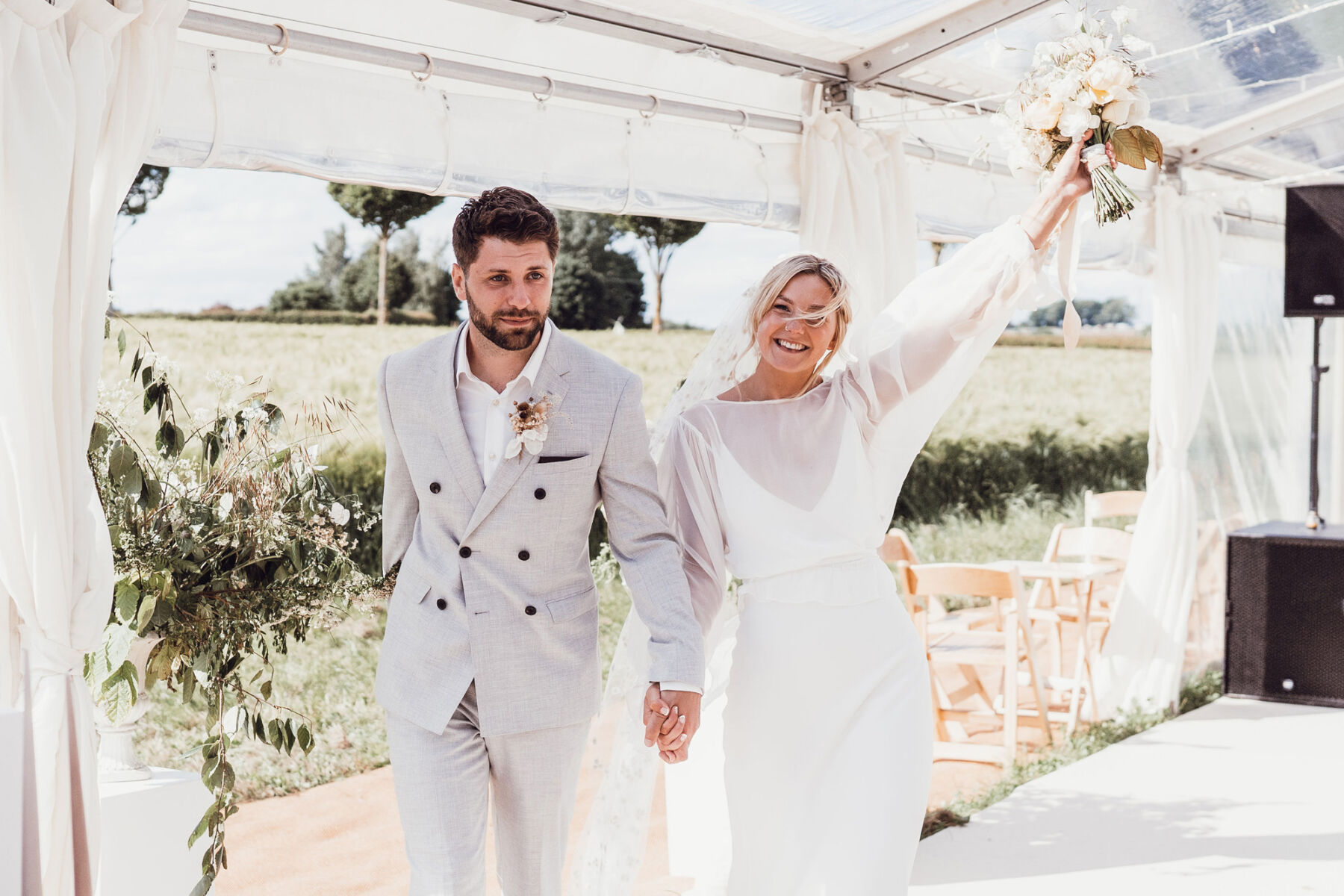 Rachel Wore Rolling in Roses for her Outdoors Inspired Wedding at Old Thornville in North Yorkshire 19 57 Rolling in Roses bride North Yorkshire wedding 1