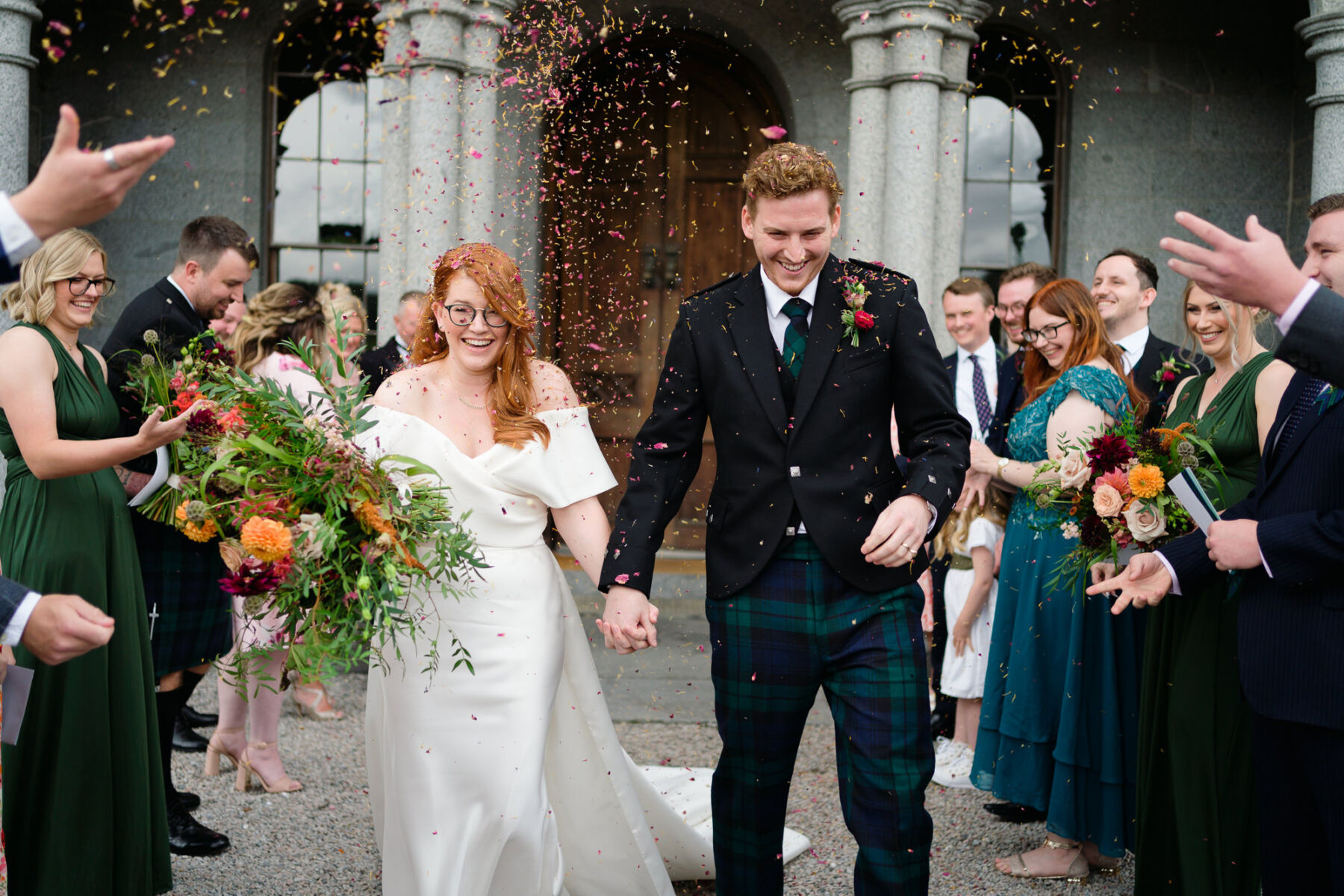 Jade, in Eva Lendel for her Colourful and Elegant Summer Wedding at Cluny Castle in Aberdeenshire 27 71 Cluny Castle Wedding