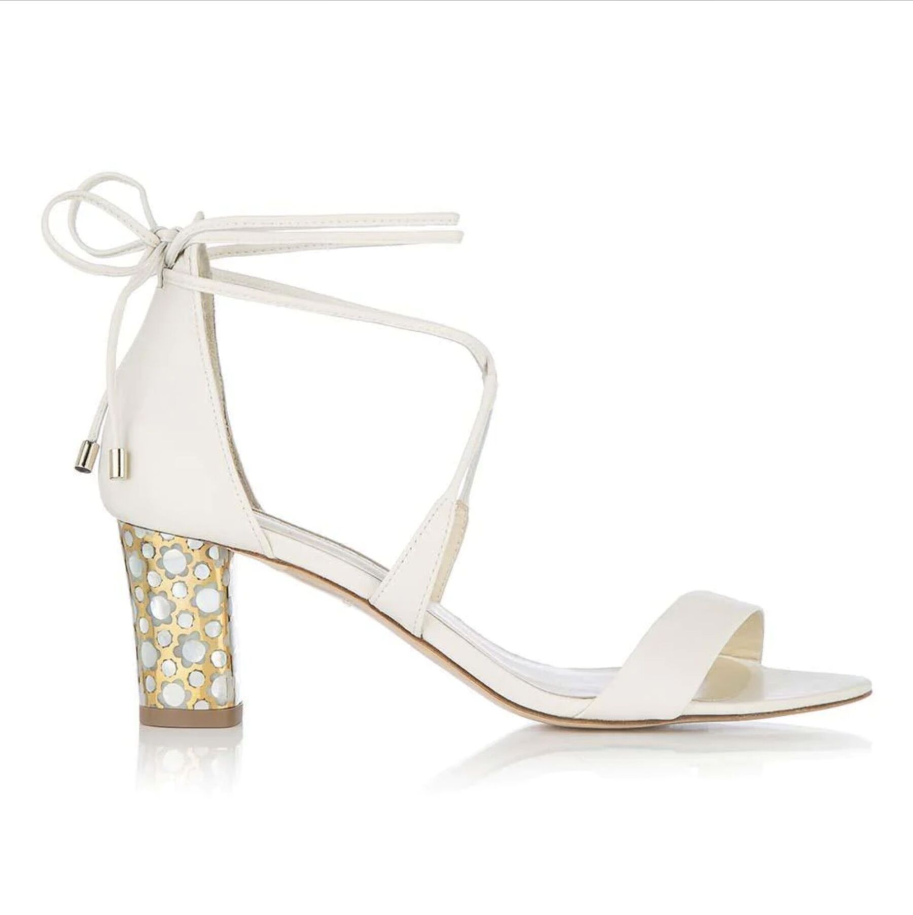 Freya Rose London Hester Mother of Pearl Wedding Shoes with Polished Mid Heel