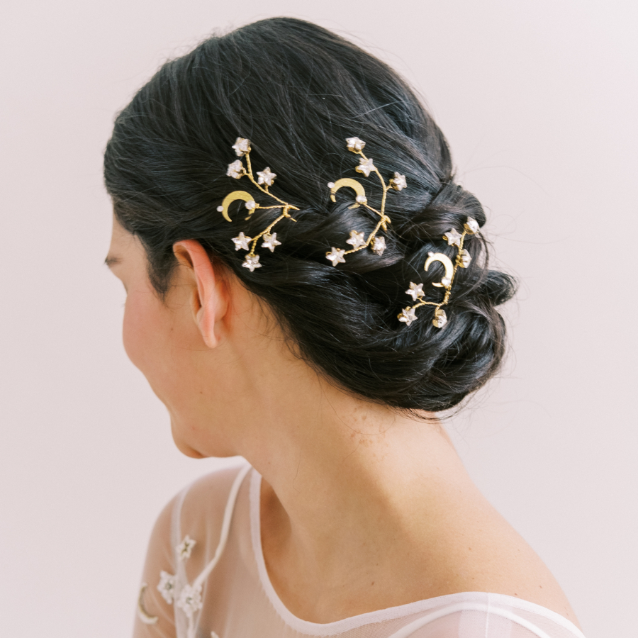 Gemini Bridal Star Hair Pins