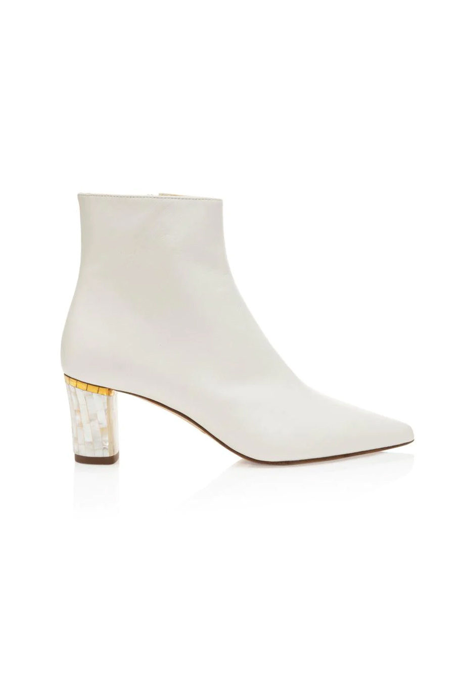 June White Boots Pearl Heel