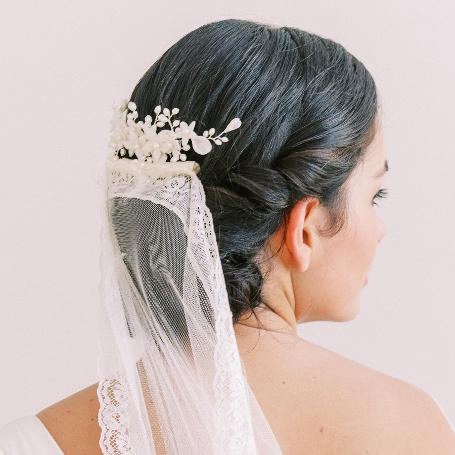 Zinnia Floral Bridal Comb