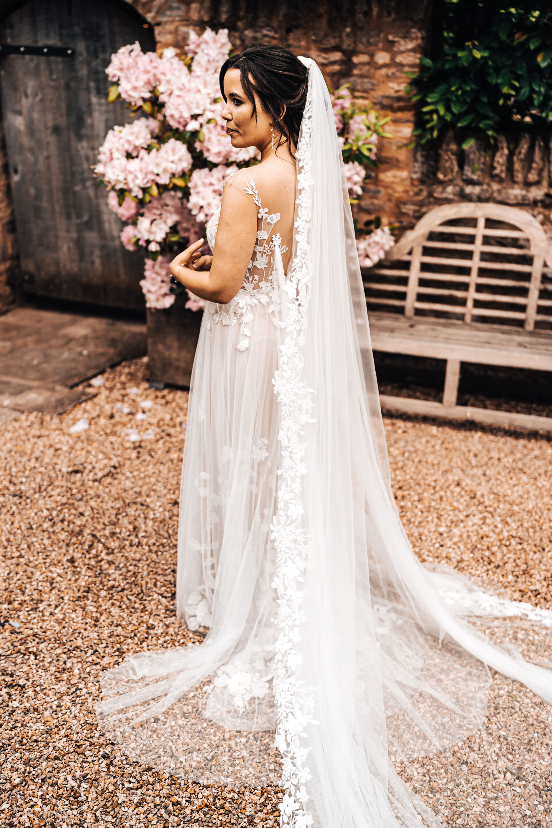 A Tythe Summer in Six Dresses: How I Found My Anna Kara Dress 24 Bride in an Anna Kara dress at Tythe Barn wedding venue in the Cotswolds.