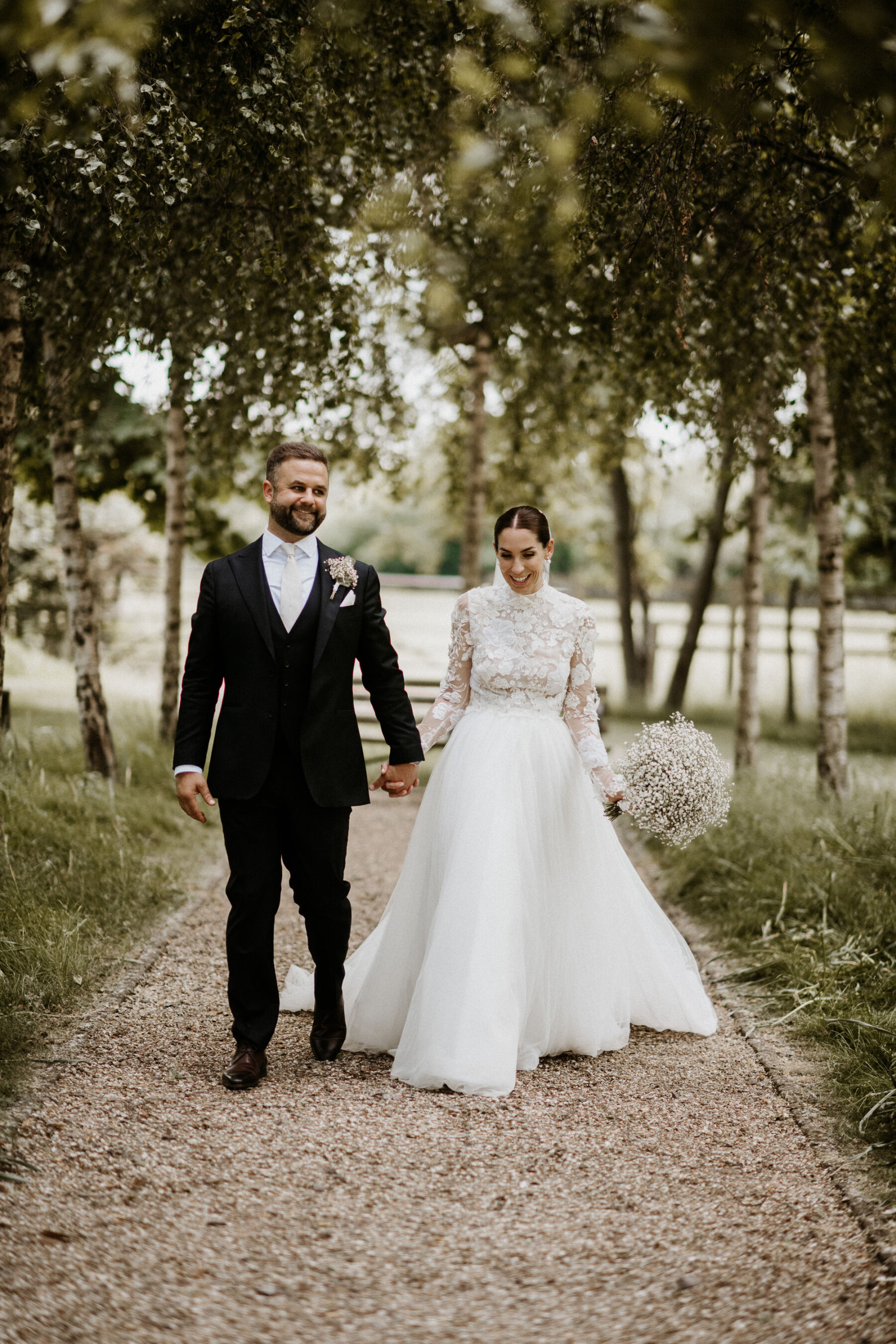 J Andreatta wedding dress. Tythe Barn wedding venue, The Cotswolds.