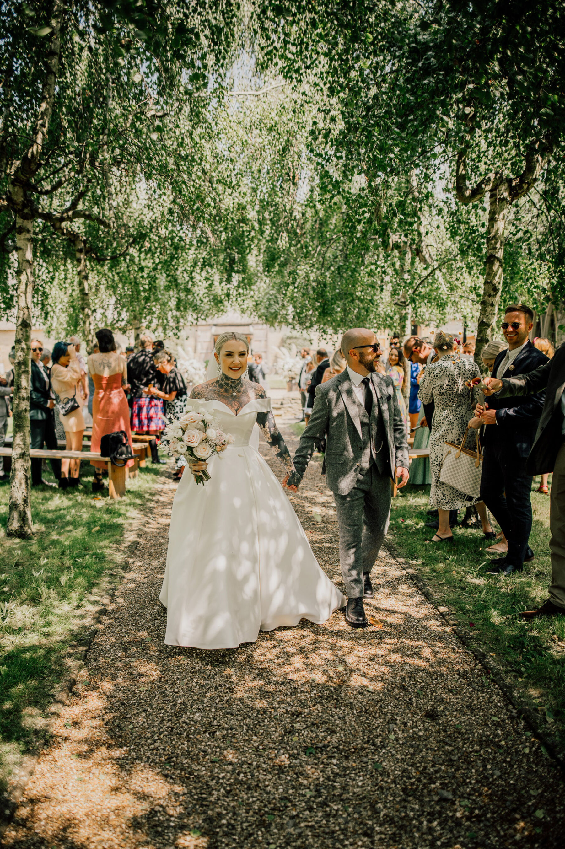 Jimmy Choo Pearl Shoes at The Tythe Barn Rustic Wedding