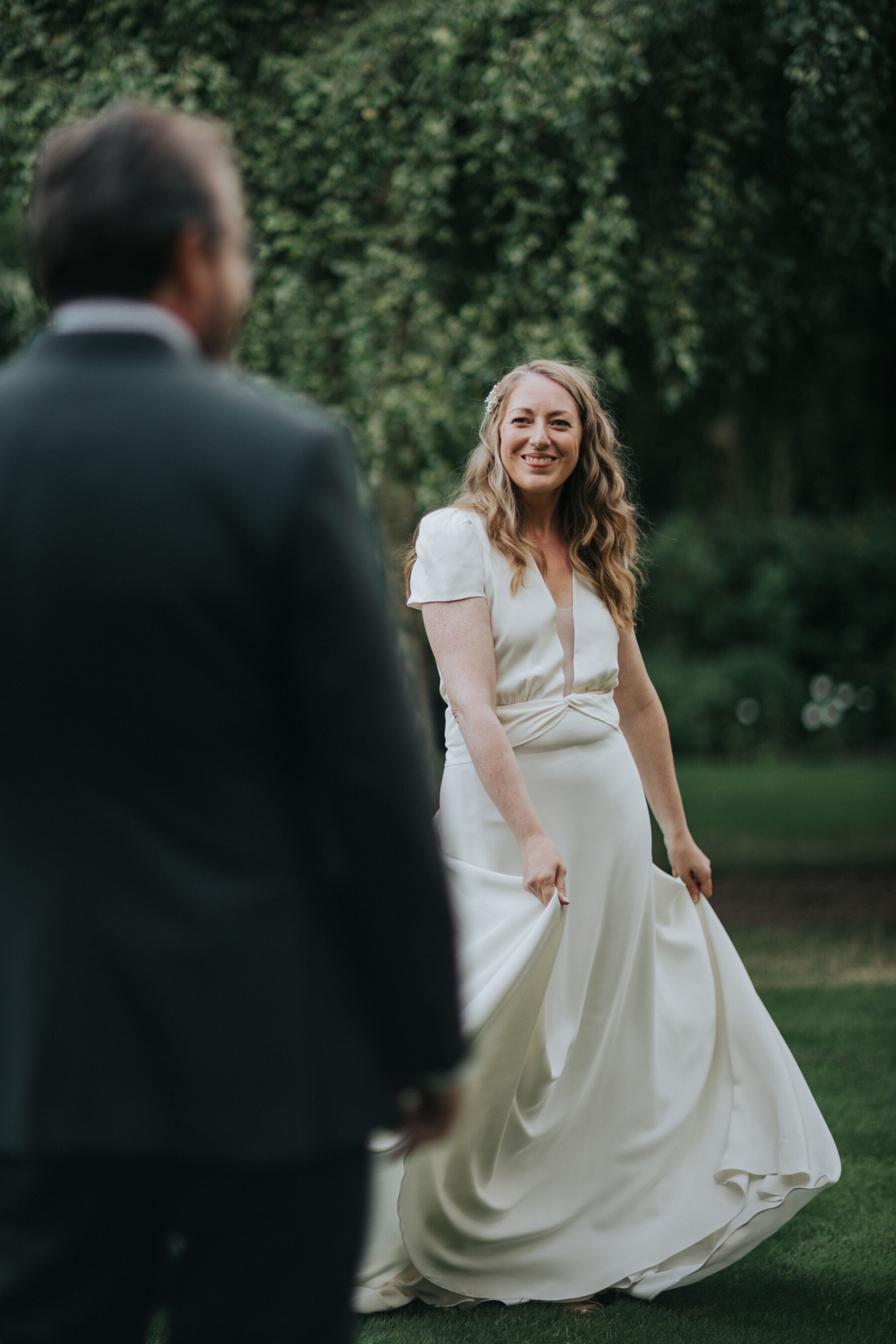 A Tythe Summer in Six Dresses: How Bride Dee-Anna Found Her Caroline Takvorian Minimalist Wedding Dress at The Mews Bridal 20 20 Caroline Takvorian wedding dress