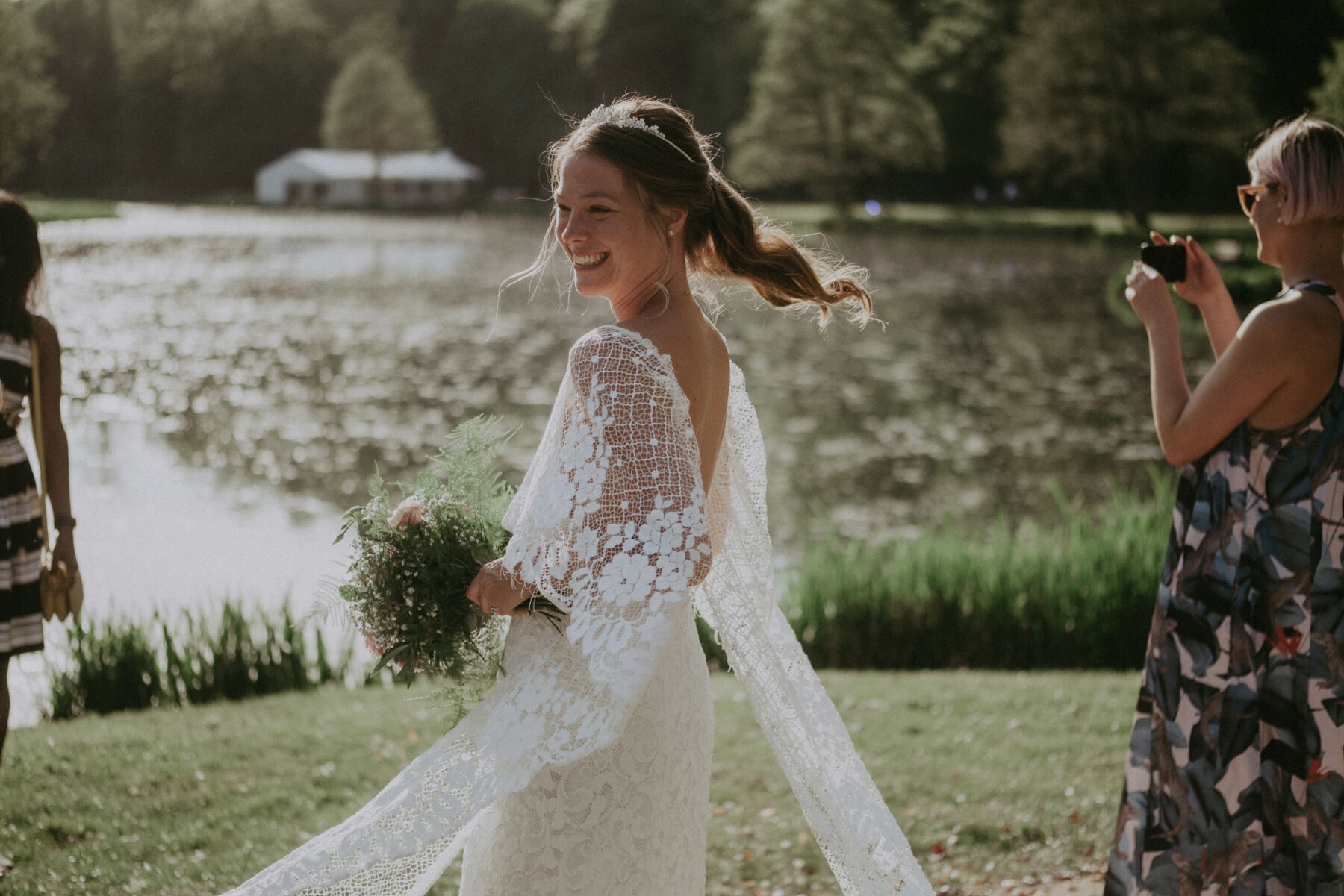 Amanda in Grace Loves Lace for her Relaxed, Nature Inspired Wedding Held in Her Garden at Home 24 52 Grace Loves Lace bride wedding at home