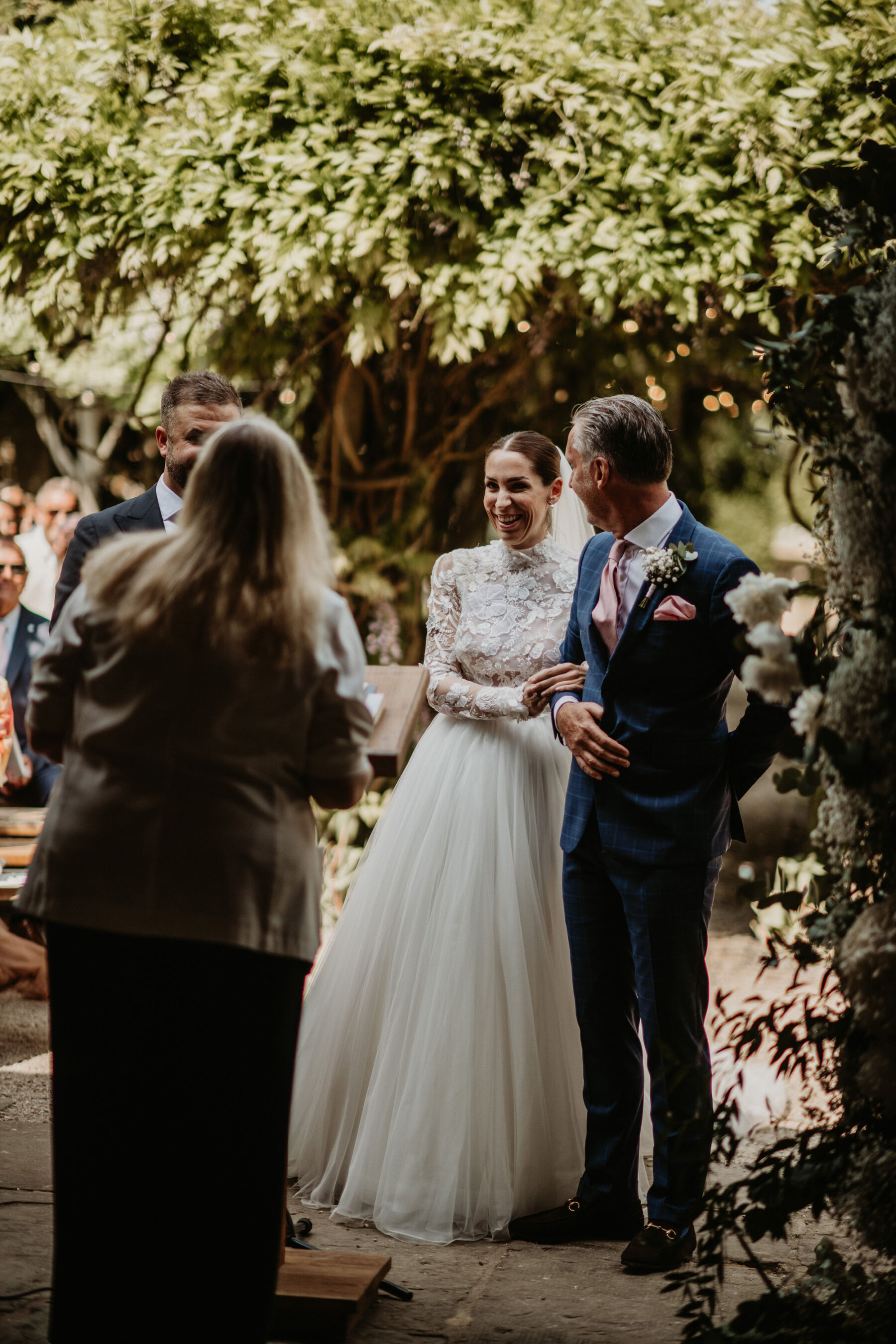 J Andreatta wedding dress. Tythe Barn wedding venue, The Cotswolds.