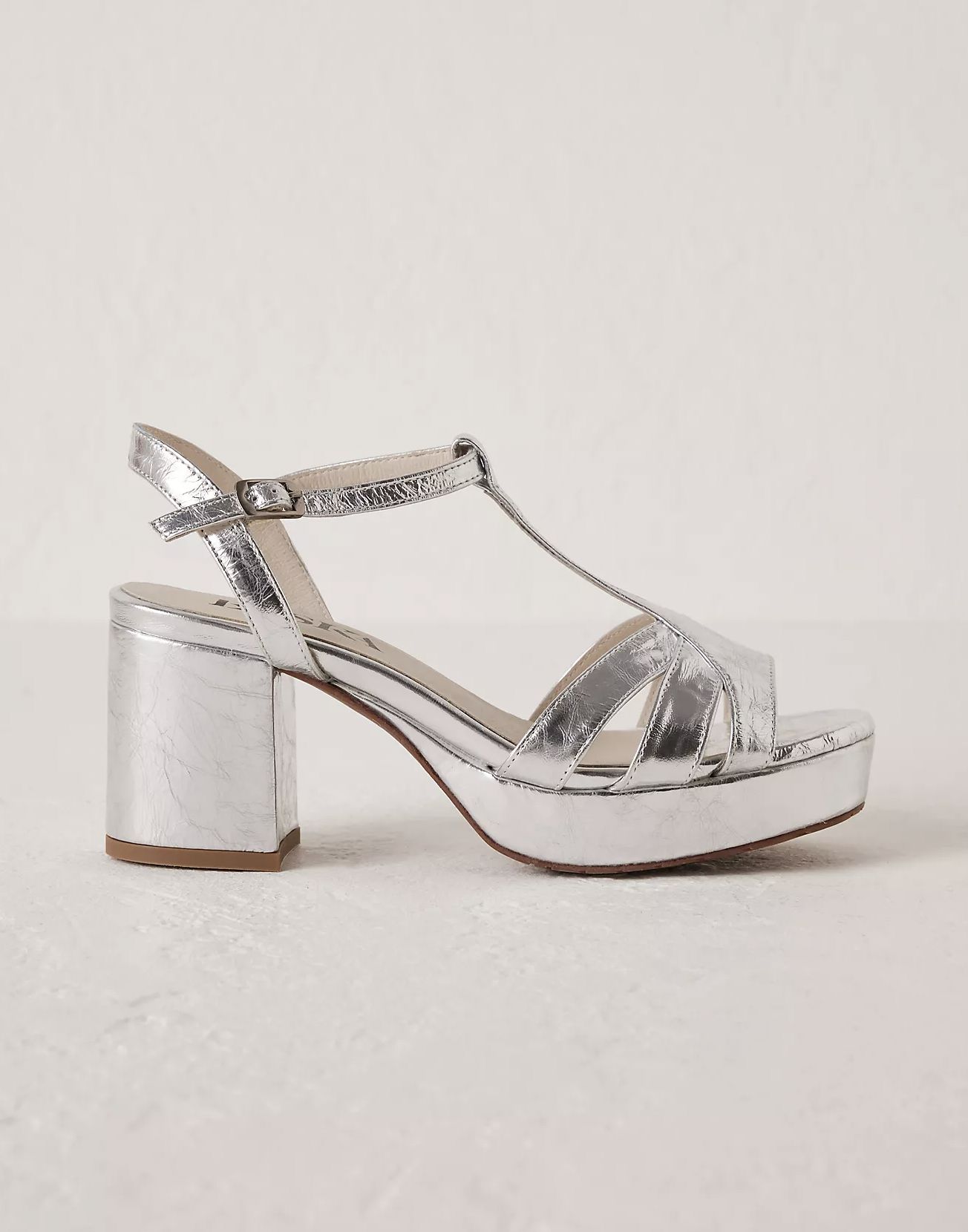 Esska Charlie Liquid Silver Wedding Shoes : Platform Heels