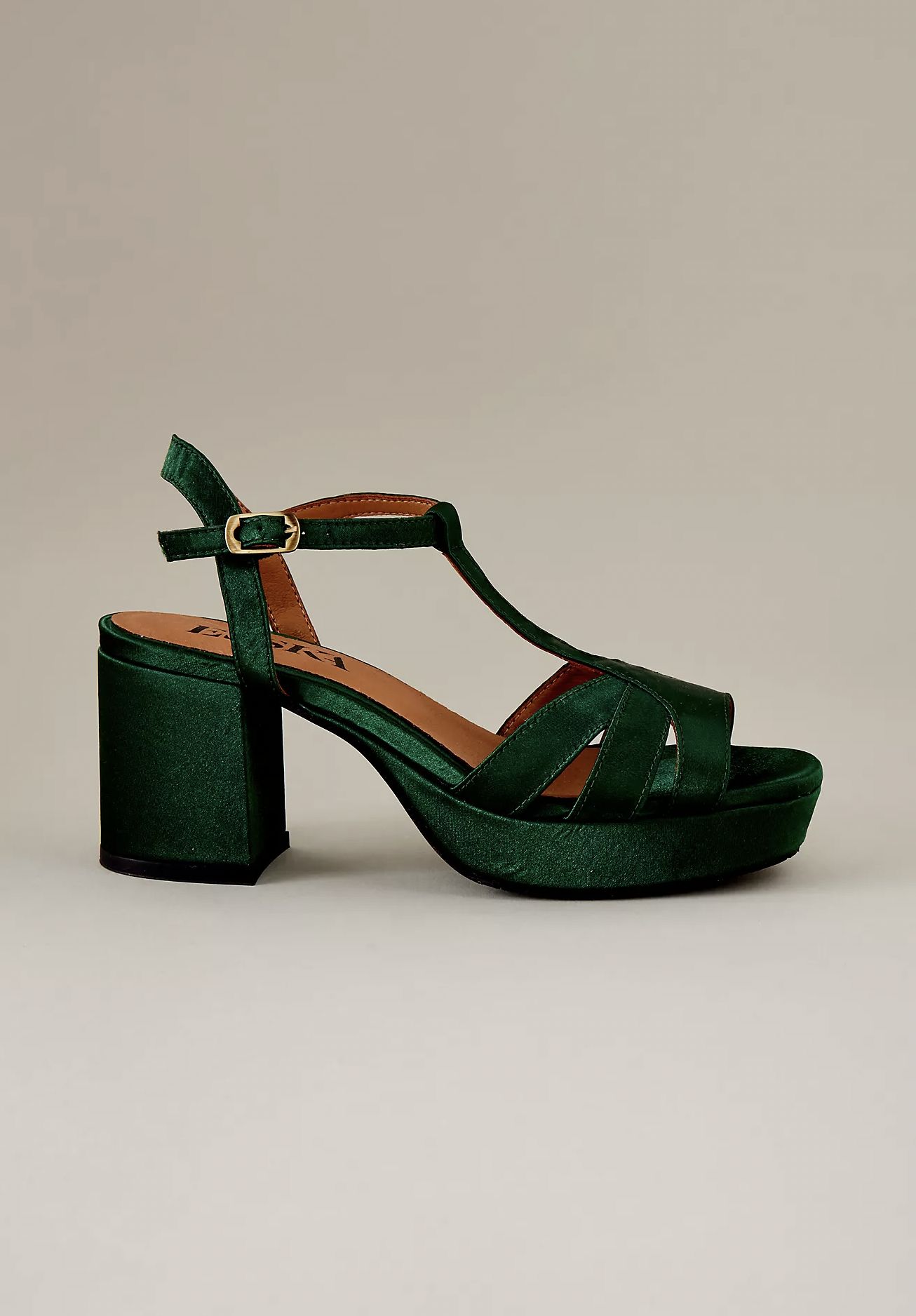 Esska Green Chunky Heel Wedding Shoes