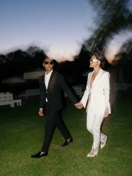 Flash photo of bride and groom at Babington house