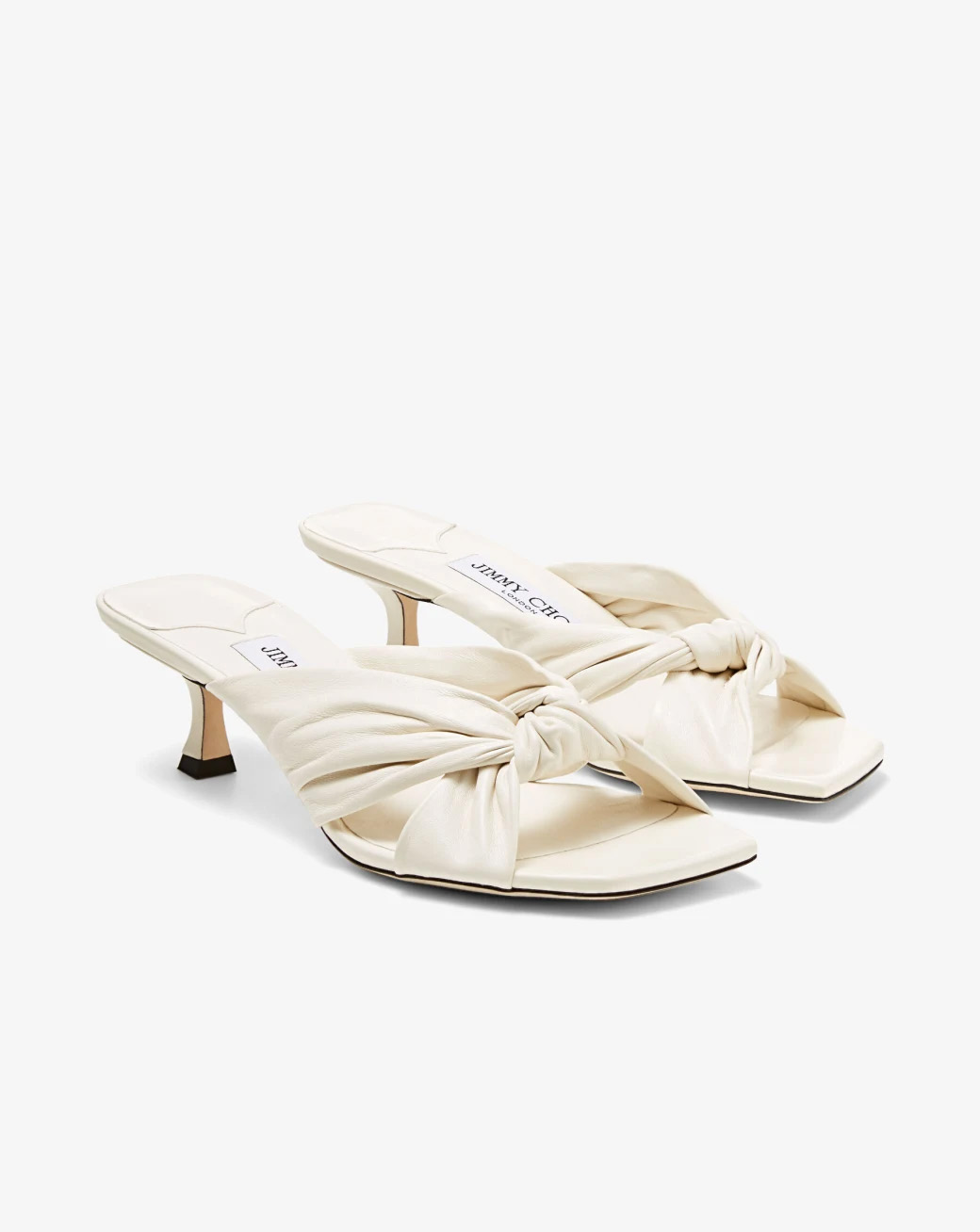 Jimmy Choo Avenue 50 Latte Nappa Leather Mules