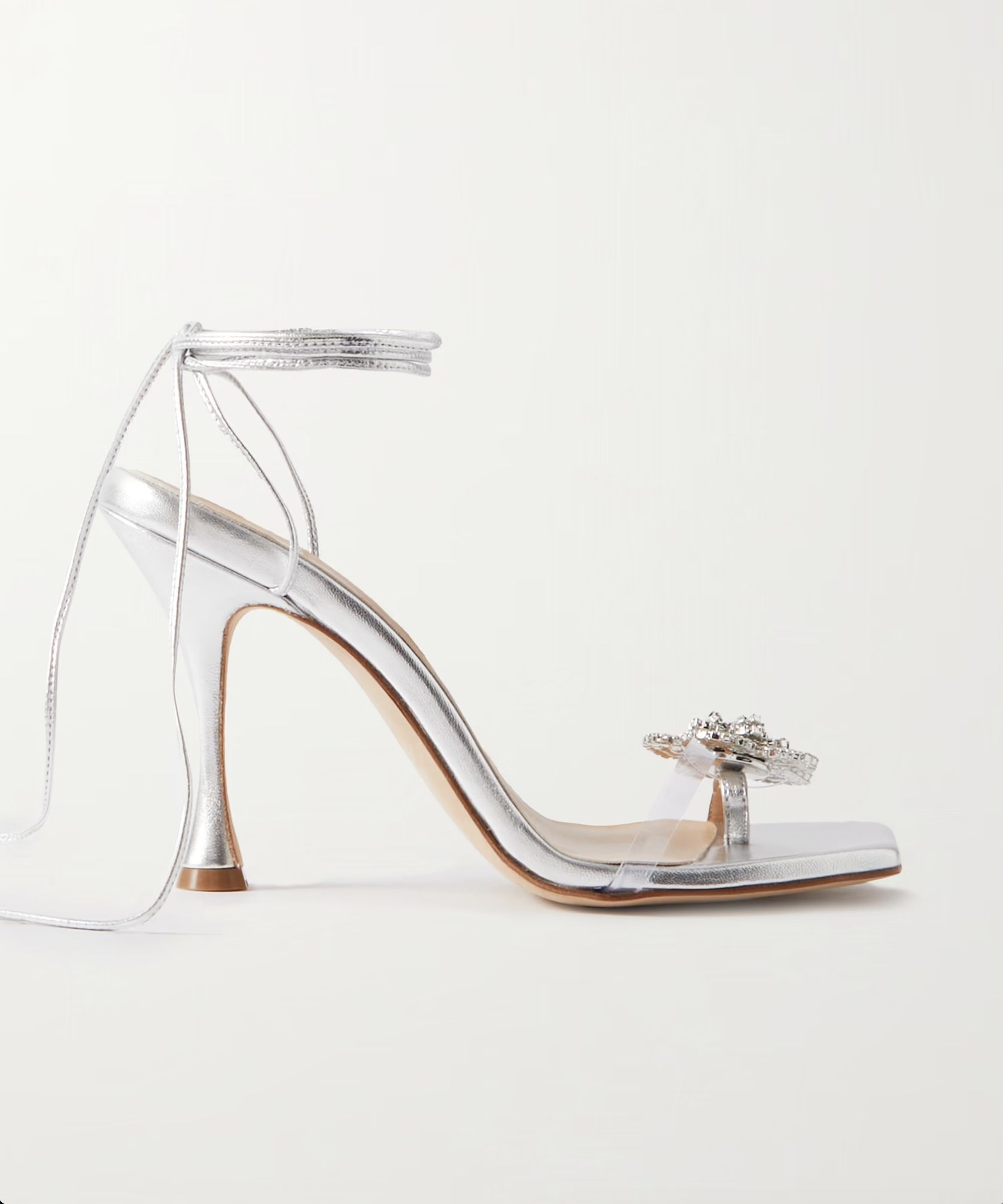 Magda Butrym Crystal-Embellished PVC & Metallic Silver Strappy Bridal Shoes