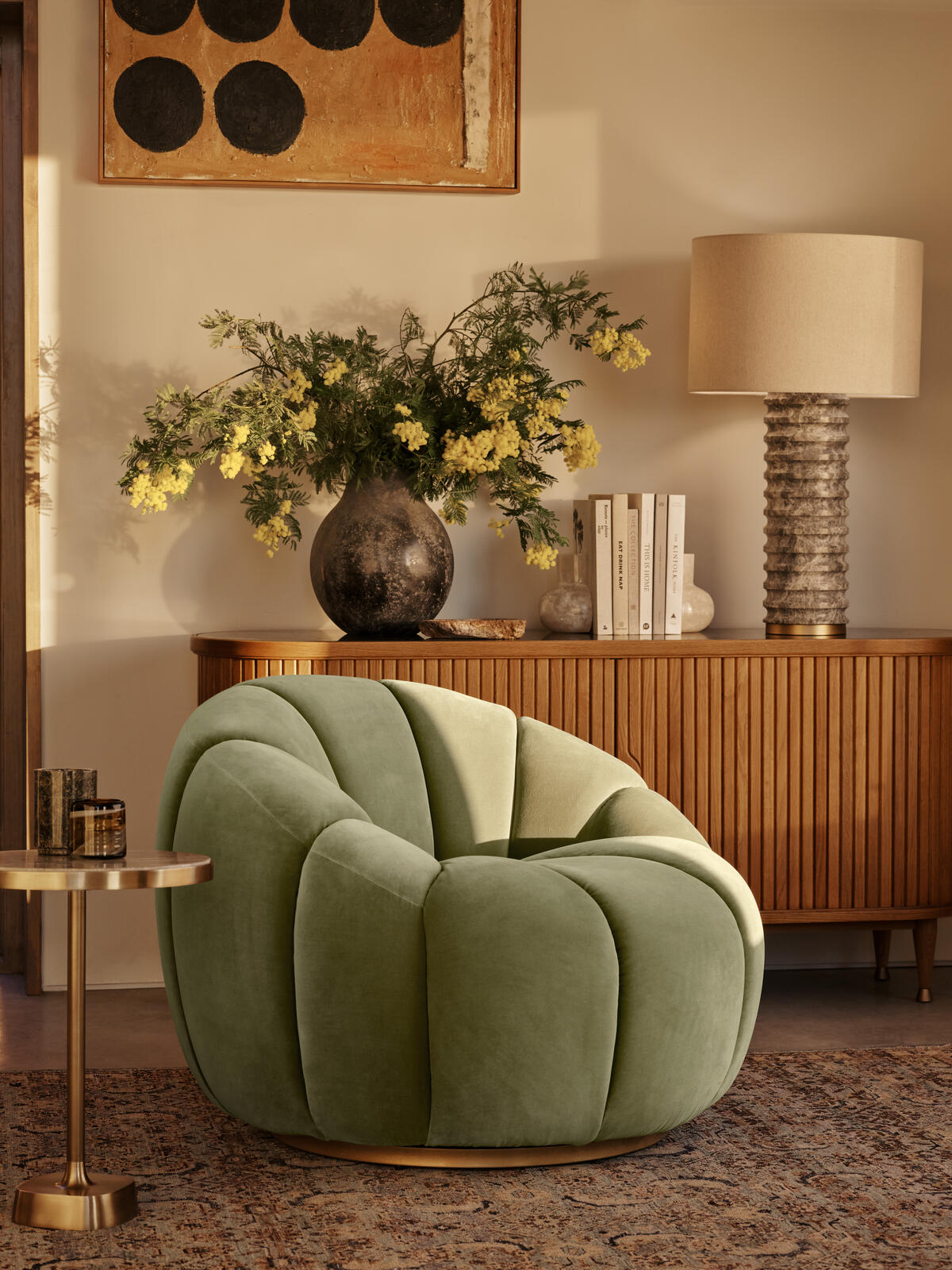 Soho Home Garret Swivel Velvet Armchair