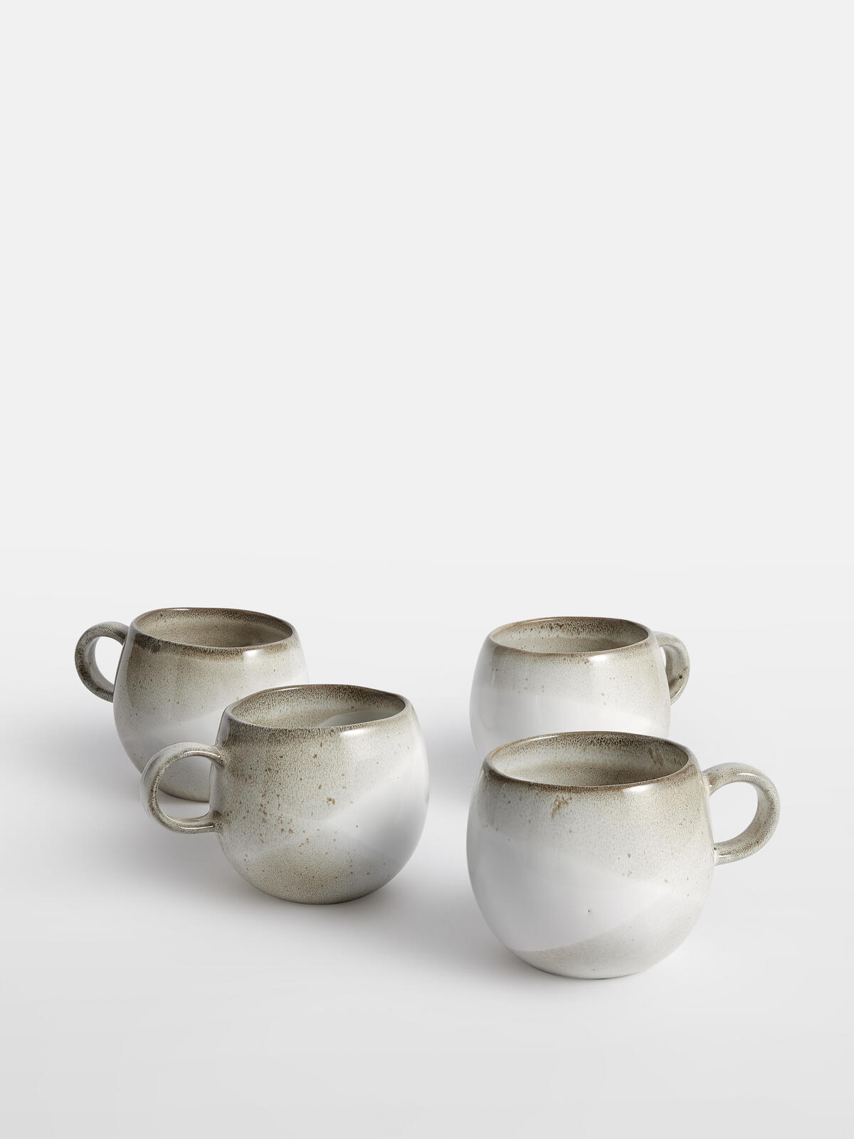 Soho Home Set of Four 'Evora' Portuguese Stoneware Mugs in Earthy and Neutral Colour Palettes