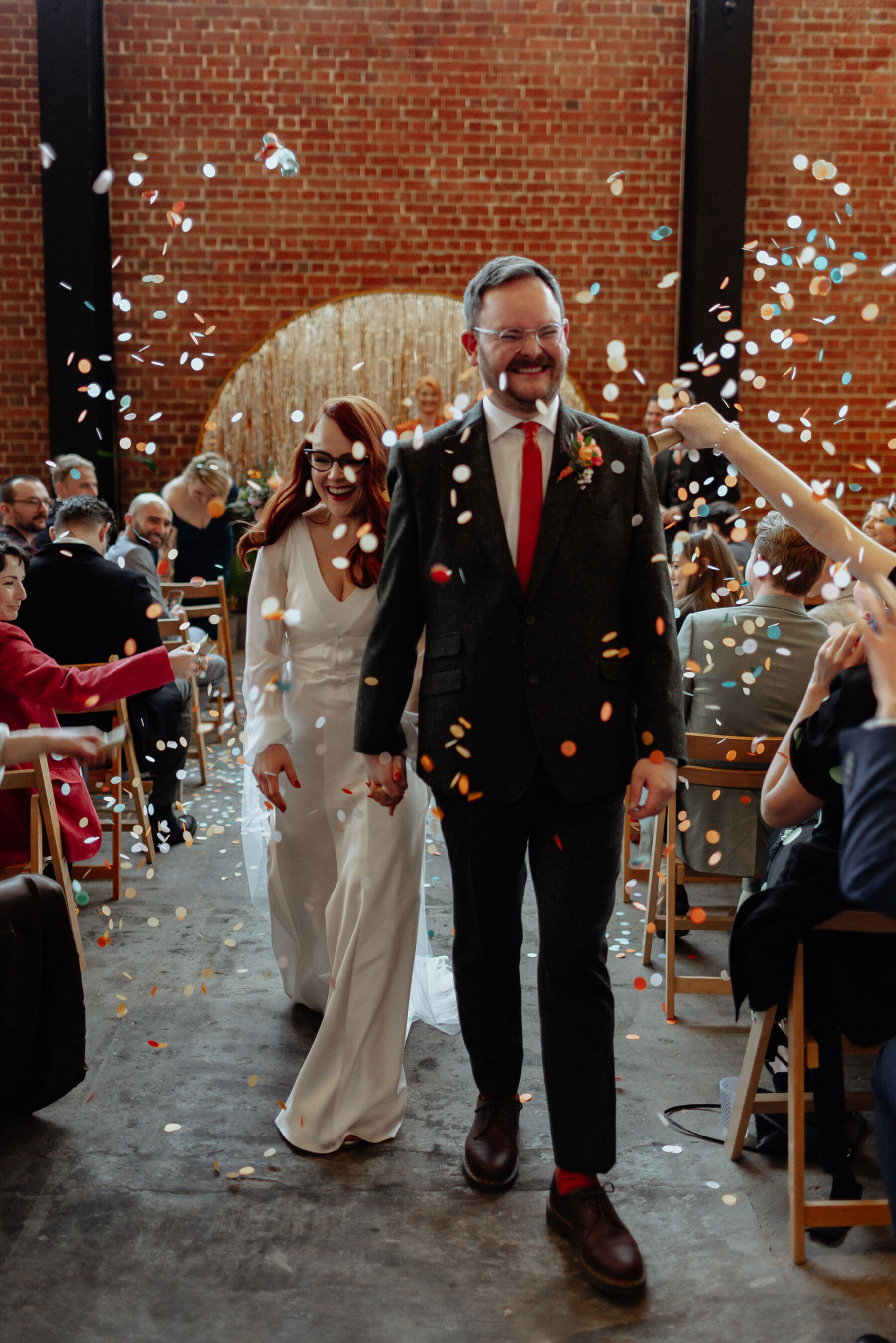 Emily wore Rolling in Roses for her Mid Century Inspired Wedding to Ben 9 110 Rolling in Roses wedding dress