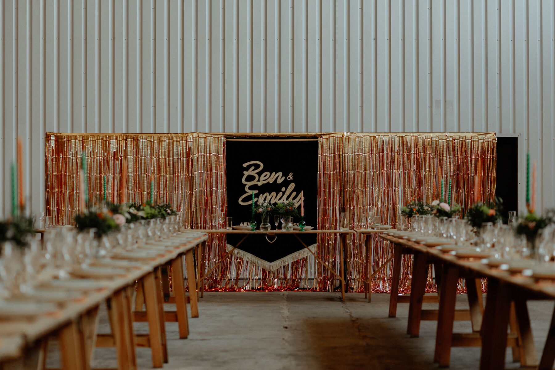 Emily wore Rolling in Roses for her Mid Century Inspired Wedding to Ben 45 150 Rolling in Roses wedding dress