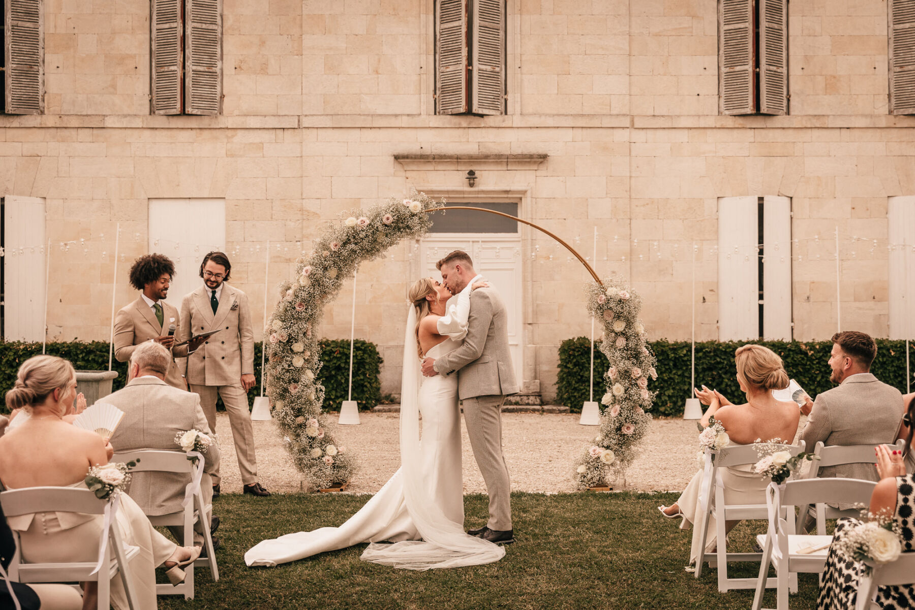 Lois and Lewis's Modern and Romantic French Destination Wedding 22 49 Enzoani Dress French Chateau Wedding