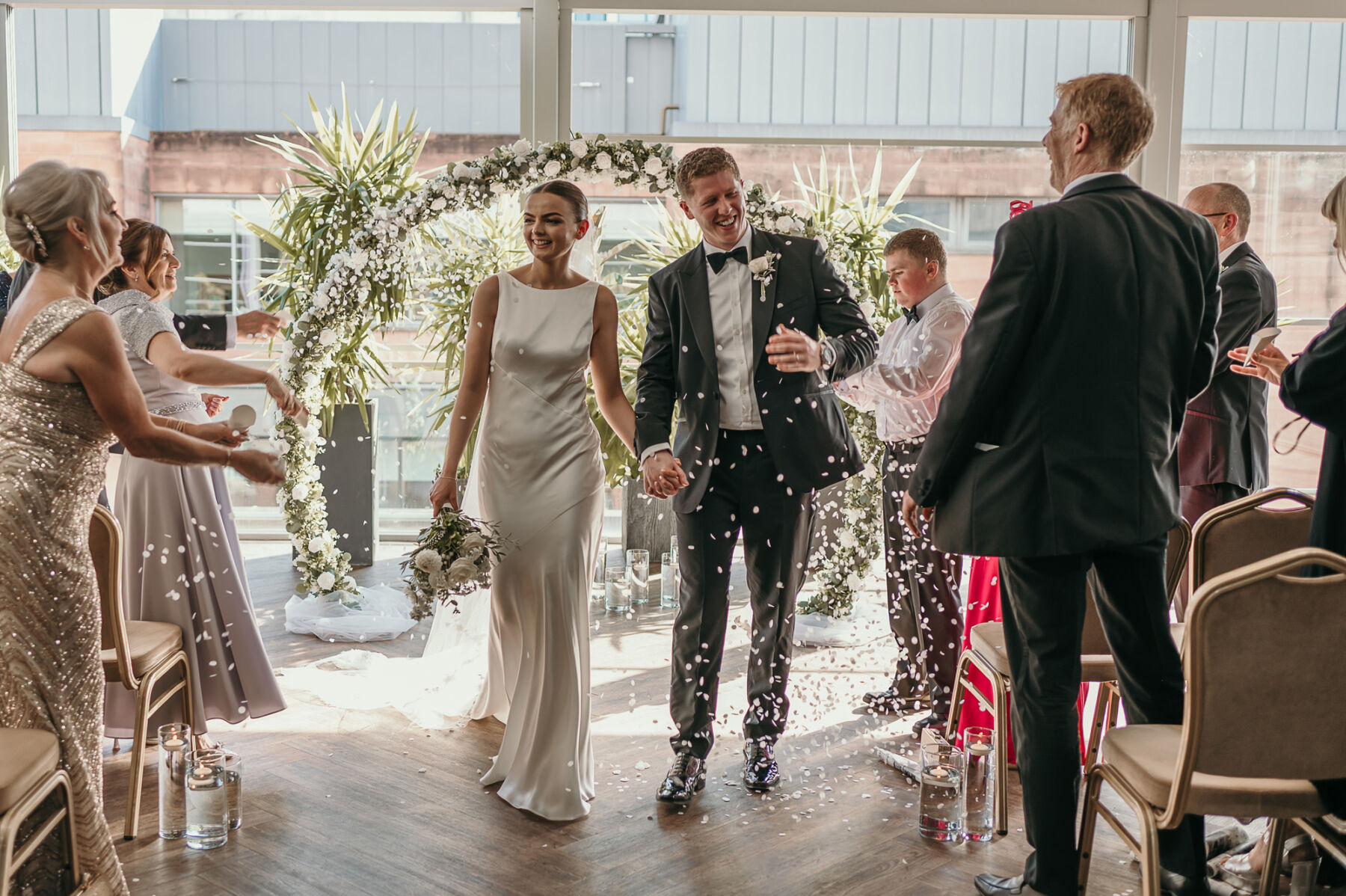 A Modern & Elegant Manchester Hall Wedding for Hannah in Theia Couture 20 59 Manchester Hall wedding