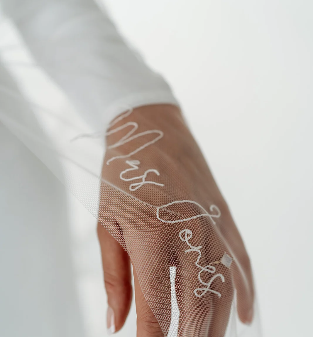 The Mrs – Embroidered Wedding Veil