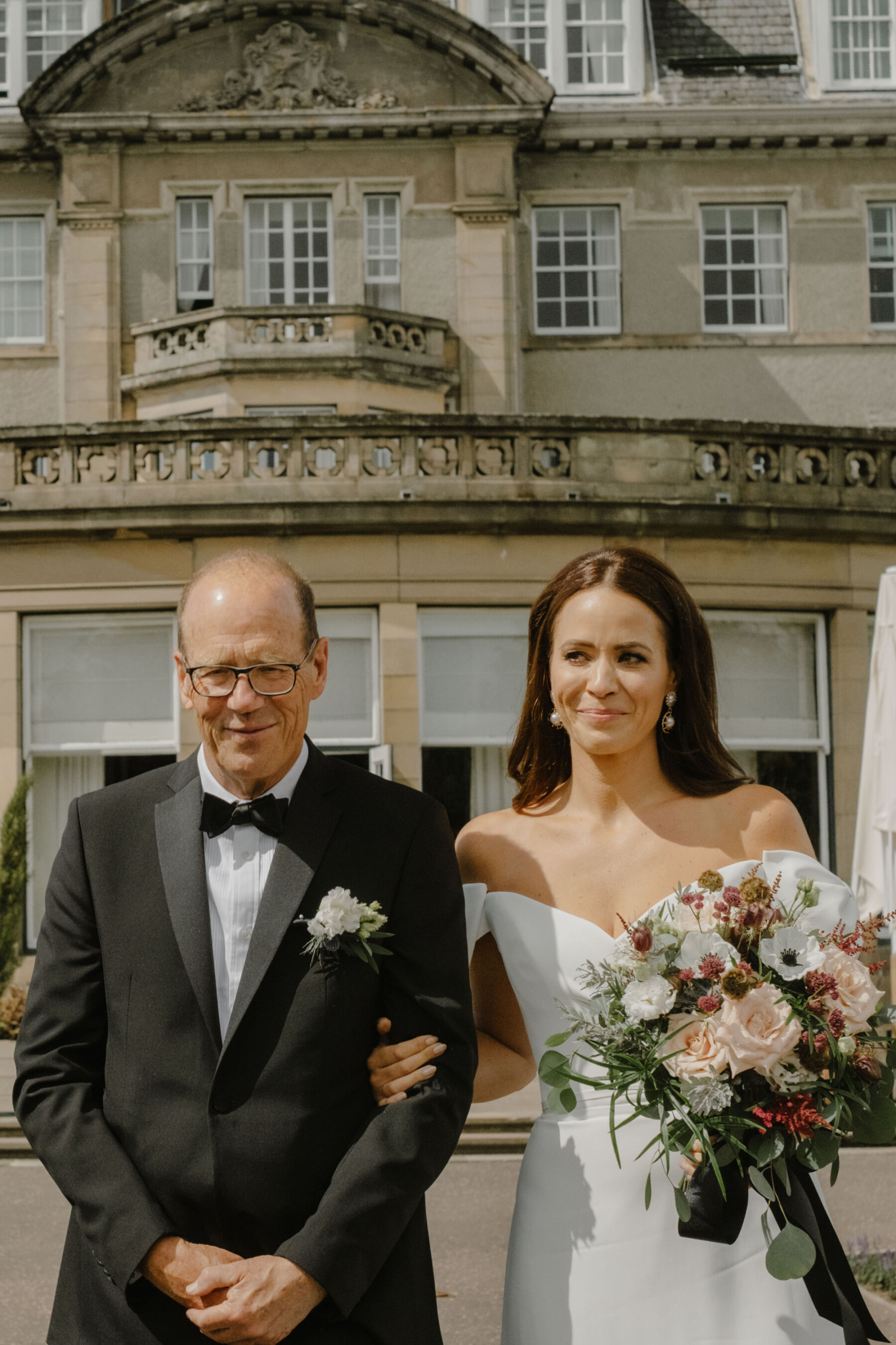 Jess in Suzanne Neville for her Black Tie Wedding at Gleneagles, Captured by Harper Scott Photography 15 50 Gleneagles Wedding Suzanne Neville Bridal Gown