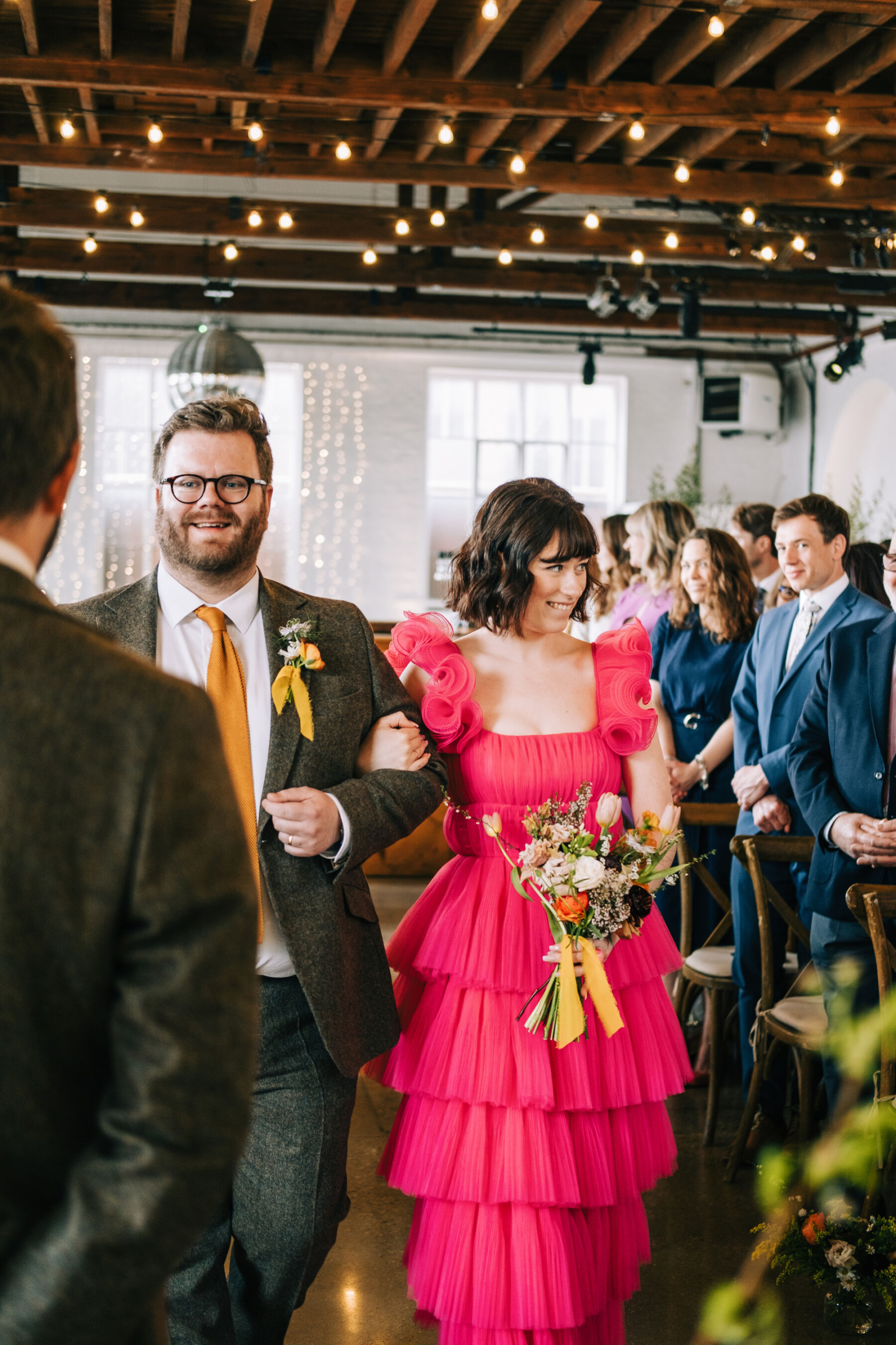 A Trinity Buoy Wharf Wedding With Subtle 70's Style for Jo, in a Sassi Holford Gown & Pearl Cape Veil by Jesus Peiro 23 JJ wedding 080423 43