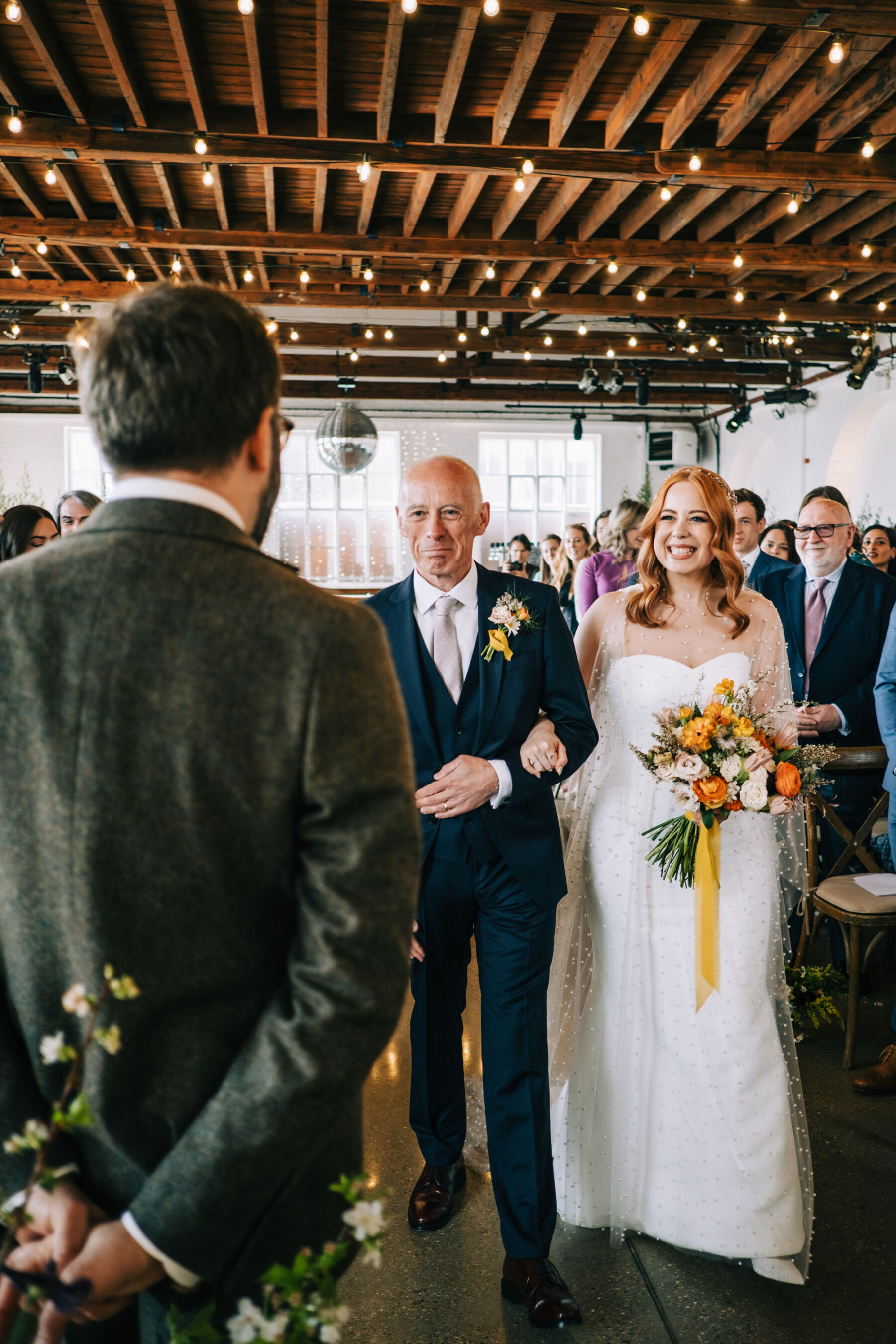 A Trinity Buoy Wharf Wedding With Subtle 70's Style for Jo, in a Sassi Holford Gown & Pearl Cape Veil by Jesus Peiro 25 JJ wedding 080423 46