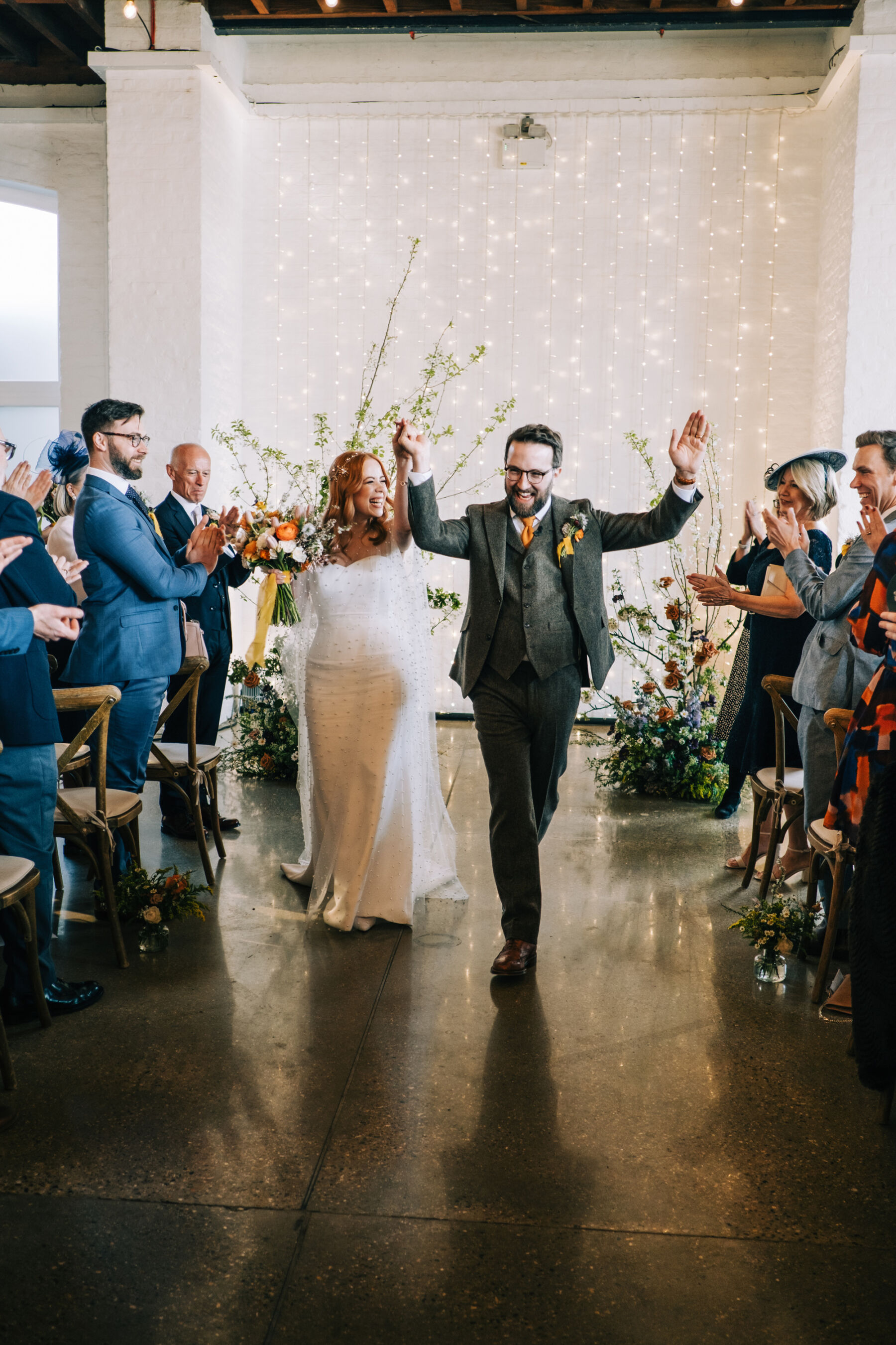 A Trinity Buoy Wharf Wedding With Subtle 70's Style for Jo, in a Sassi Holford Gown & Pearl Cape Veil by Jesus Peiro 28 JJ wedding 080423 54